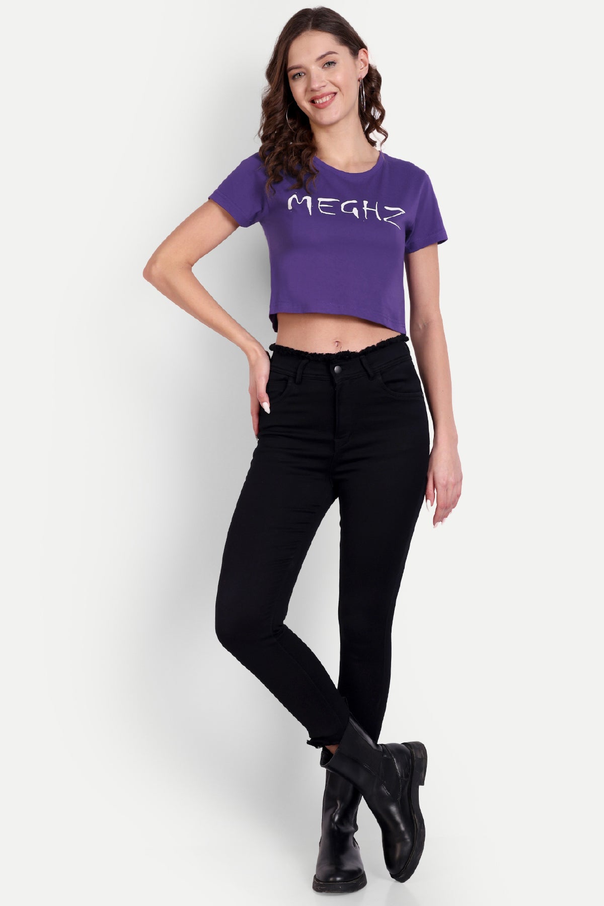 Women Purple Crop Top