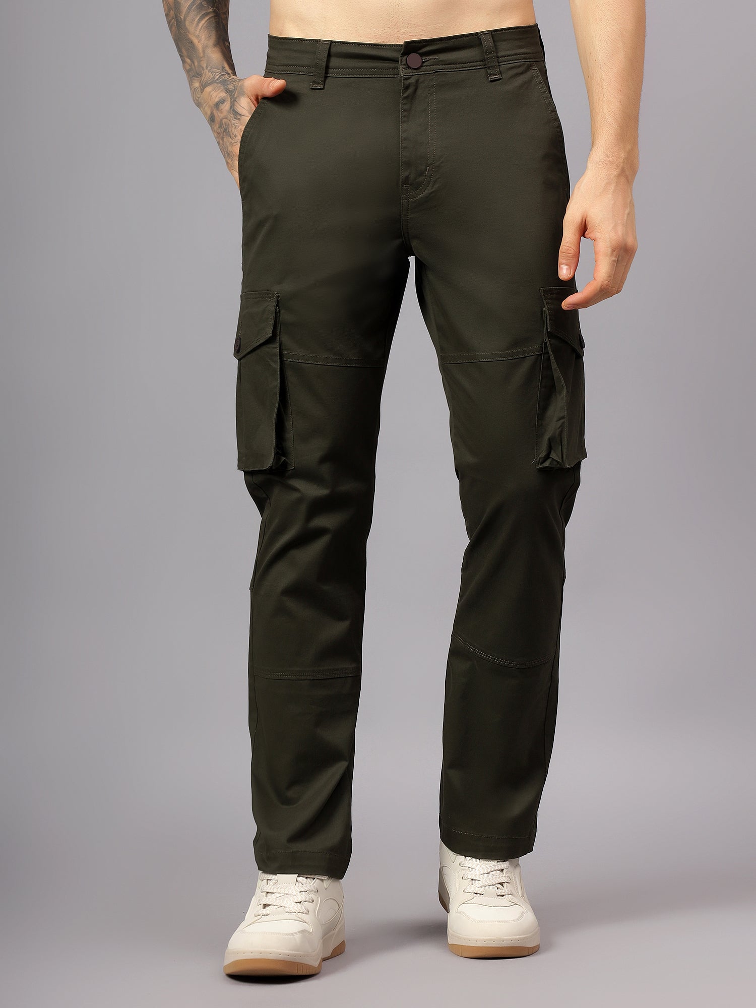 Men's Straight Fit Cotton Cargo Pants