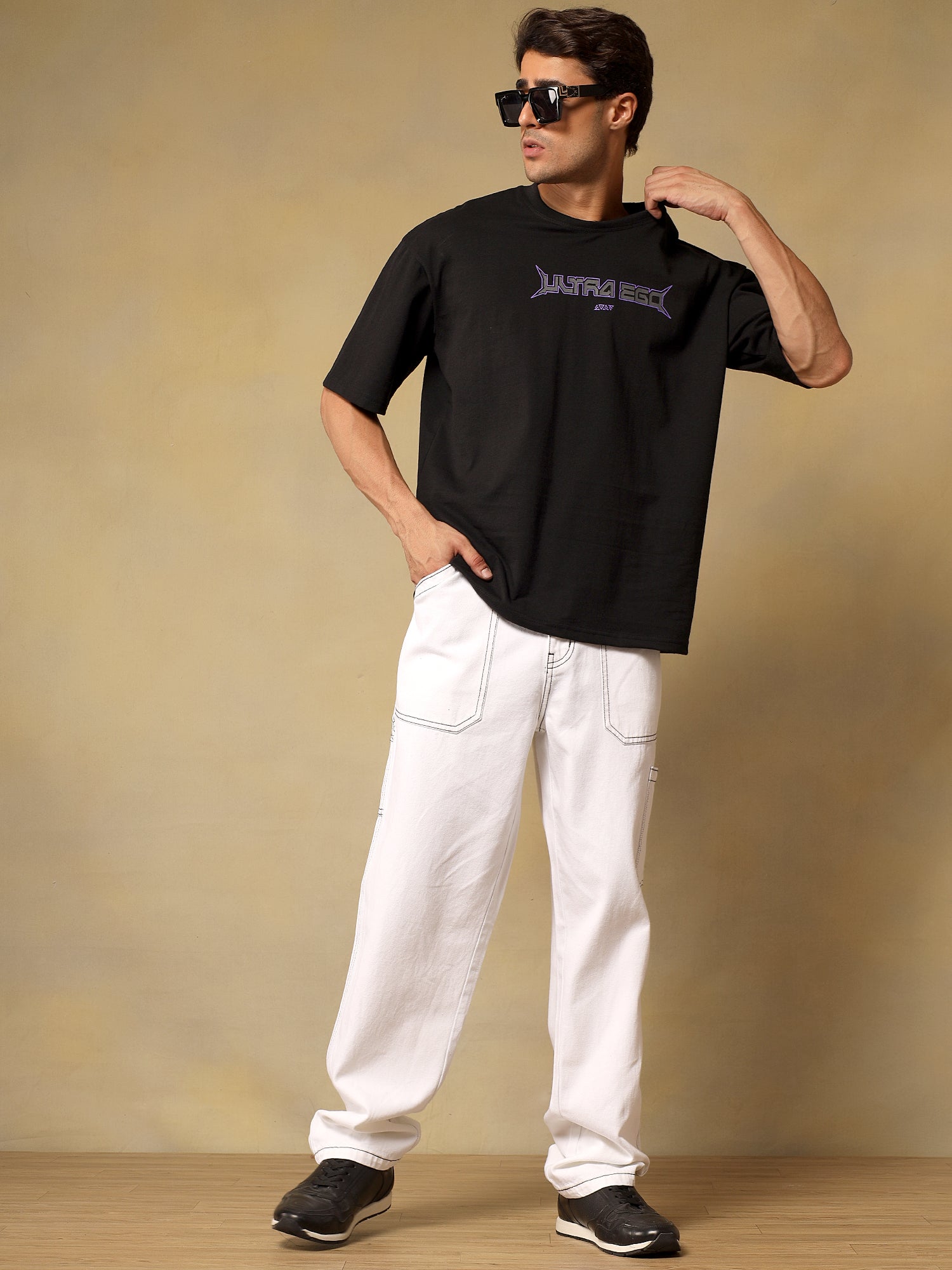 Mens Denim Carpenter White Cargo