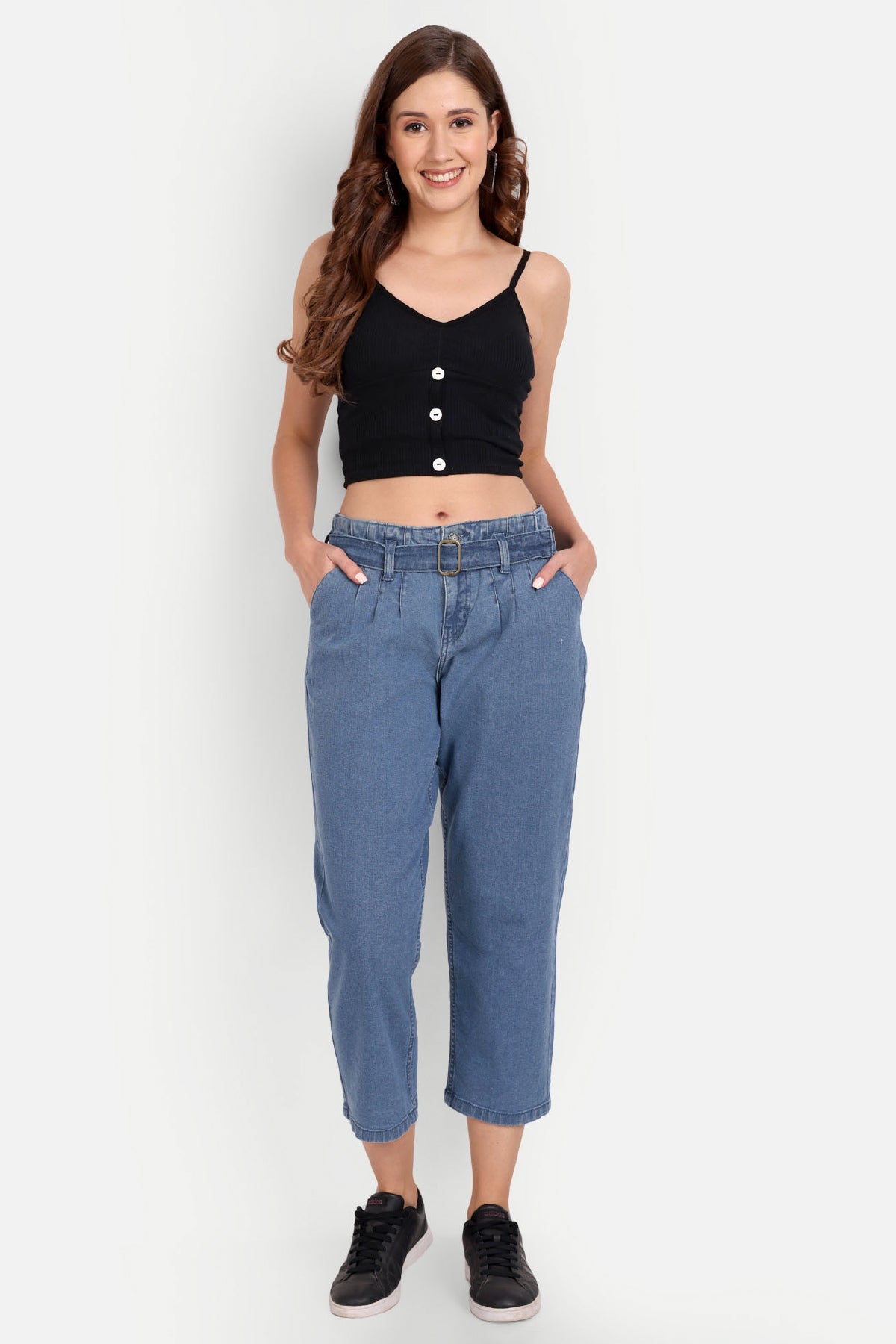 Buy FOREVER 21 Women Blue Solid Denim Culottes - Trousers for Women 4330693  | Myntra