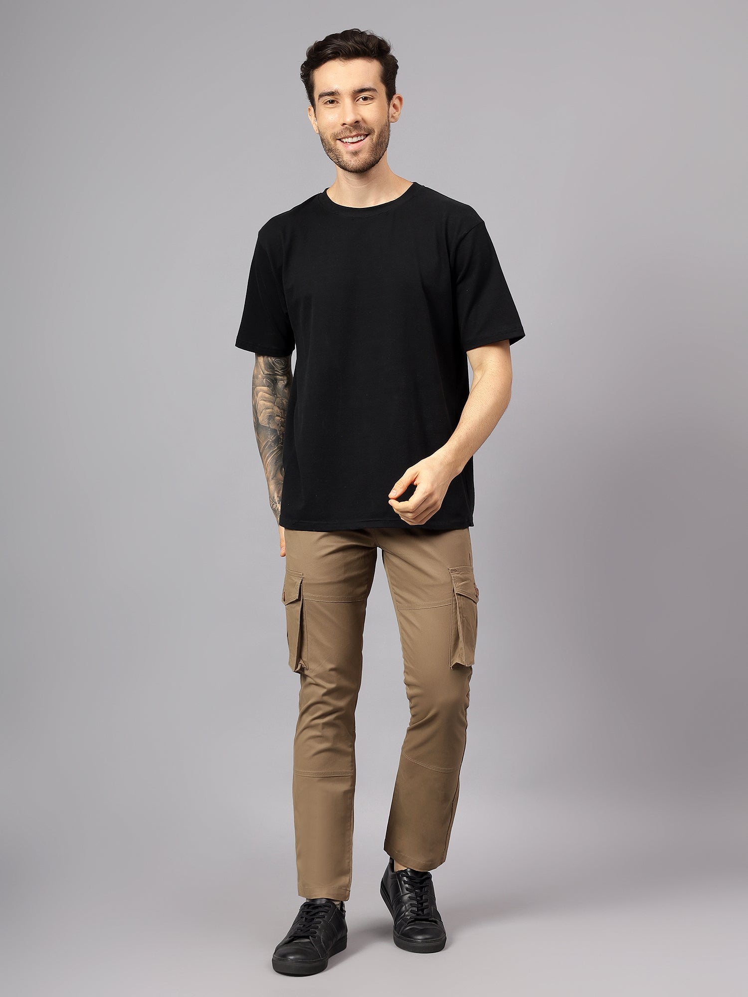 Men's Straight Fit Cotton Cargo Pants