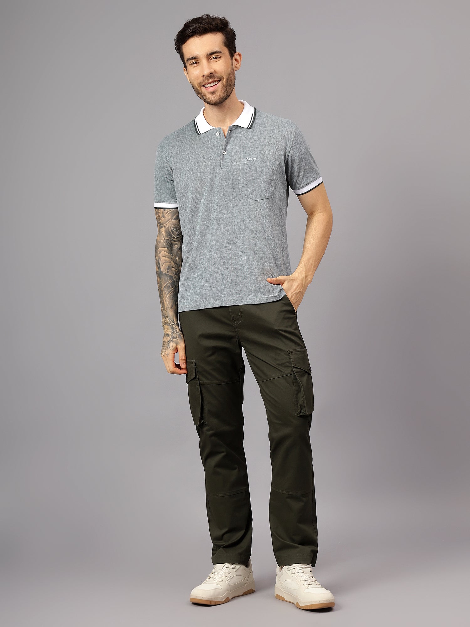 Men's Straight Fit Cotton Cargo Pants