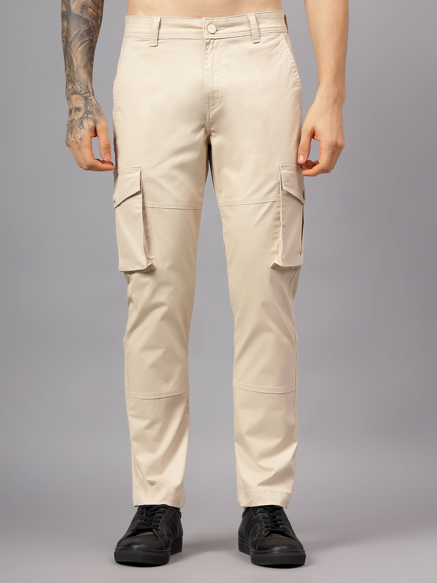 Men's Straight Fit Cotton Cargo Pants