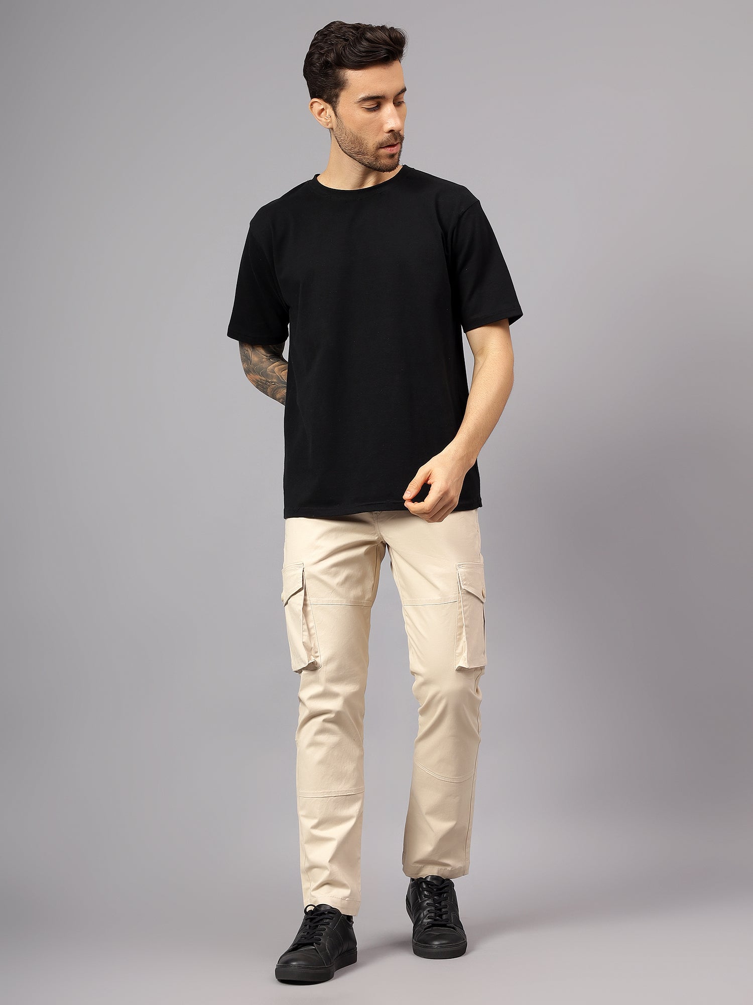 Men's Straight Fit Cotton Cargo Pants