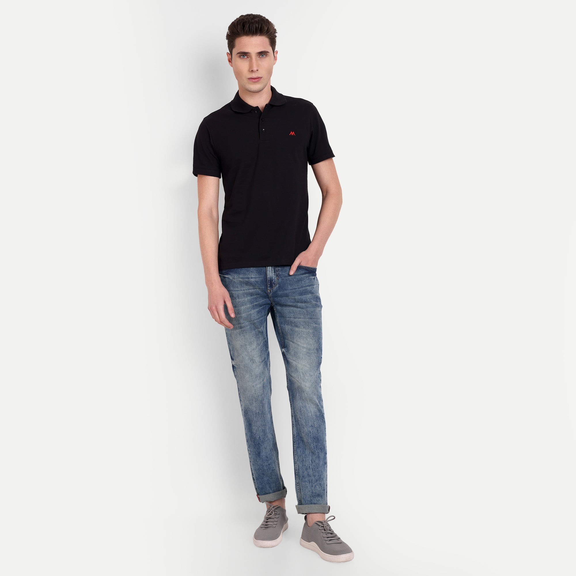 Men's Blue Straight Fit Classic Casual Jeans