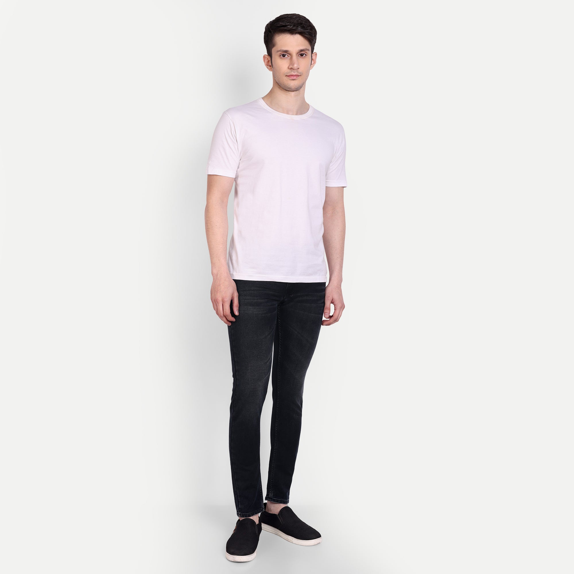 Classic Black Skinny Fit Denim Jeans for Men