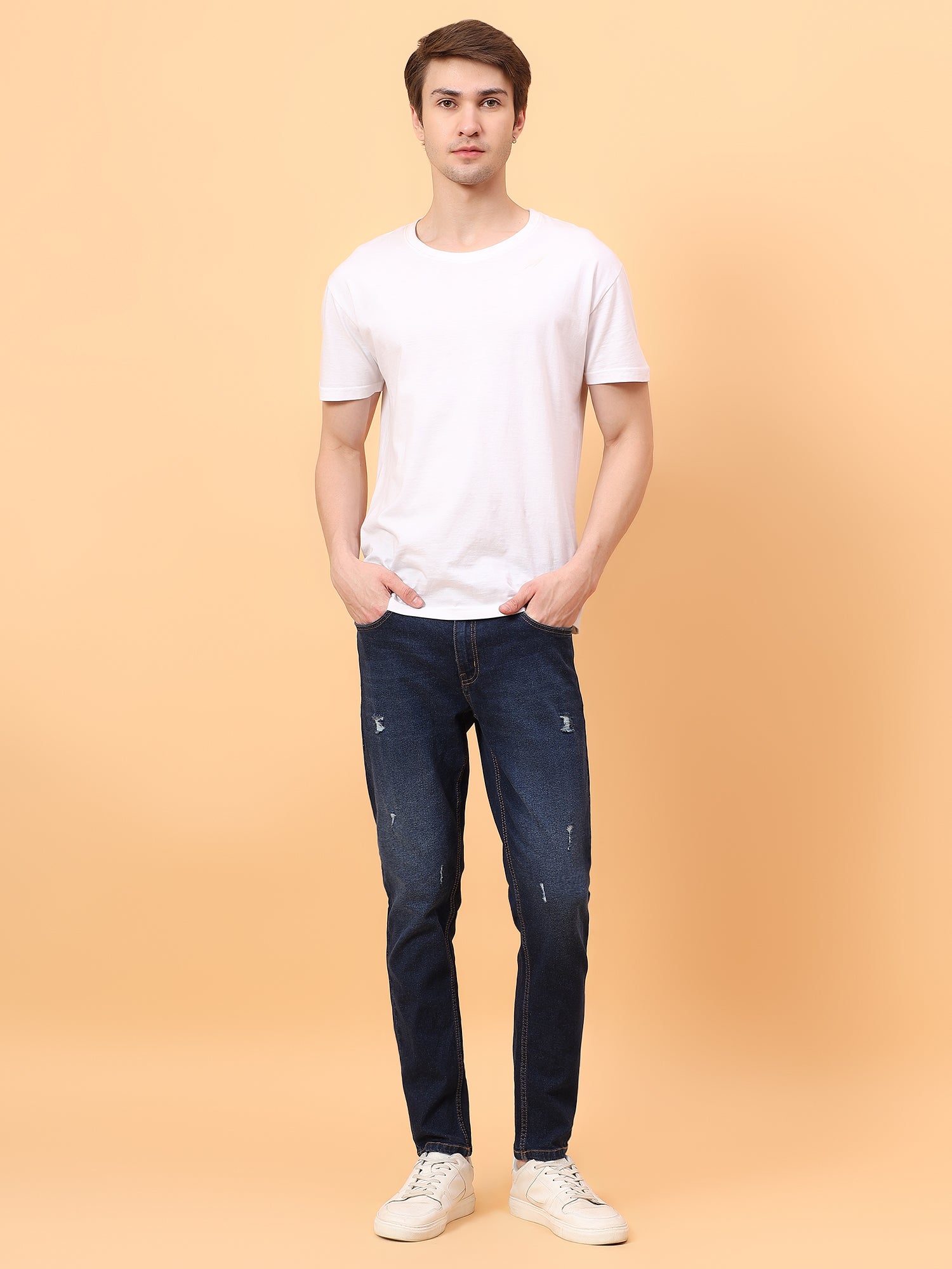Men Micheal Slim Fit Mildly Distressed Denim Jeans