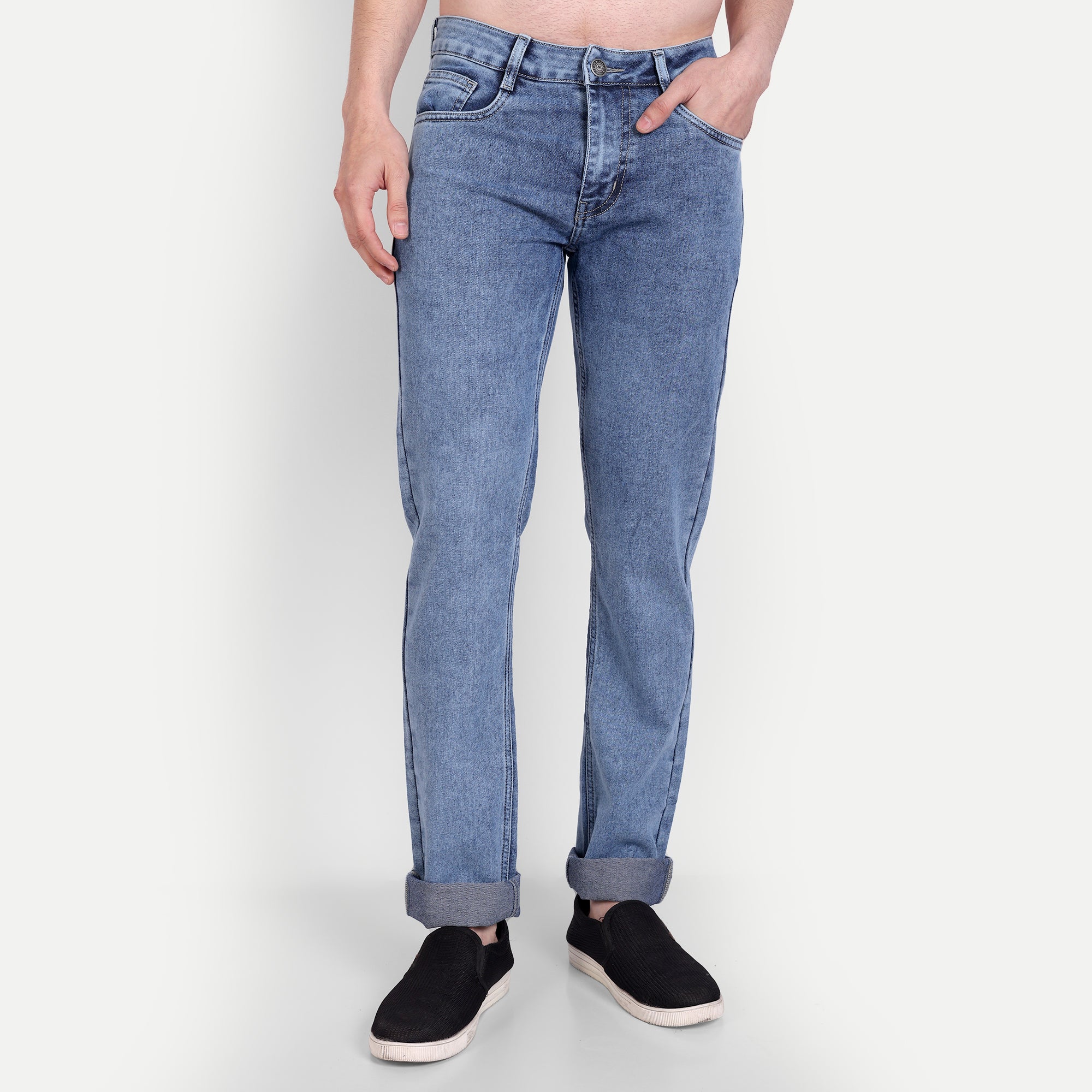 Men's Light Blue Slim Fit Denim Jeans