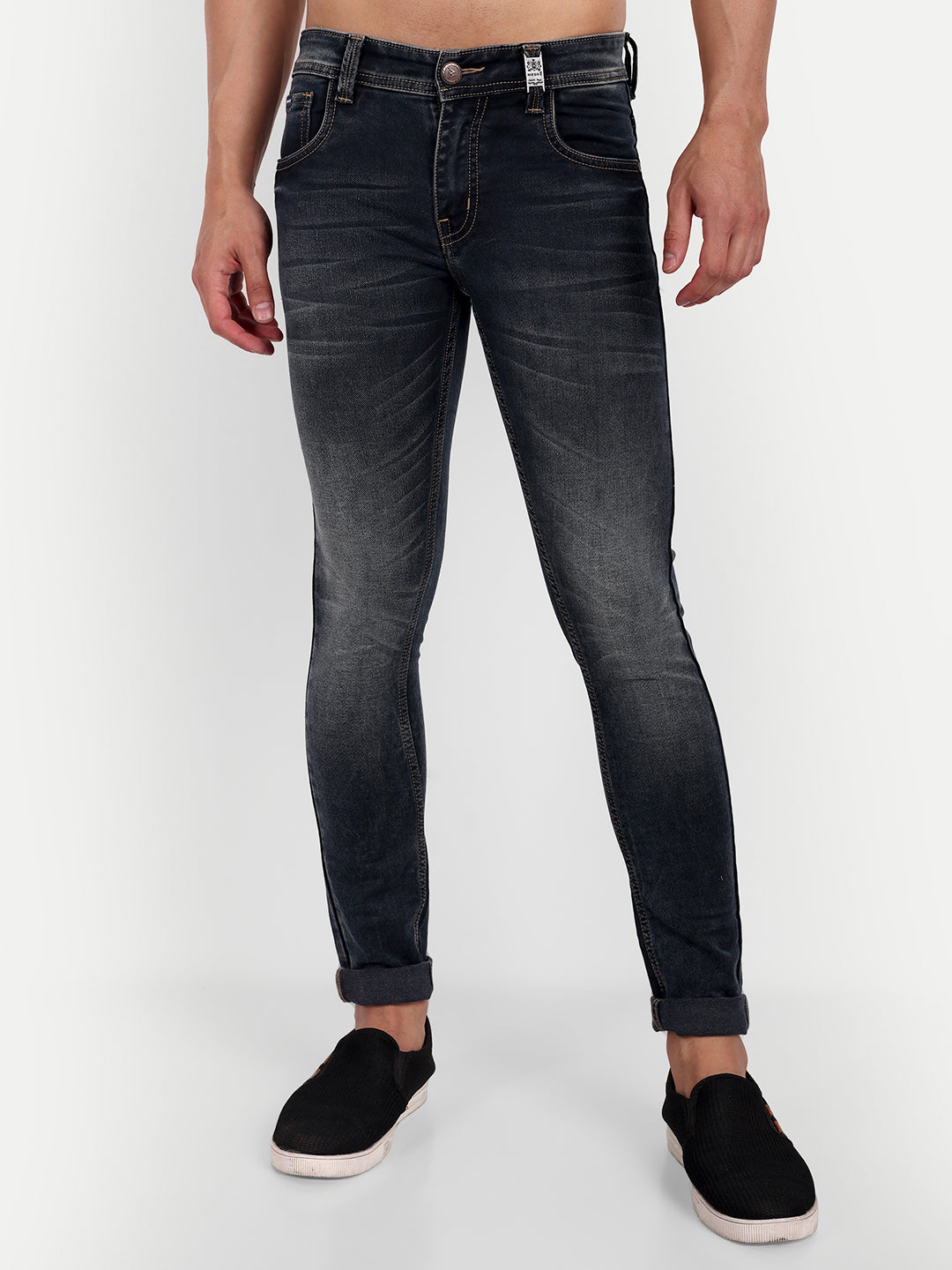 Men's Charcoal Black Skinny Fit Jeans