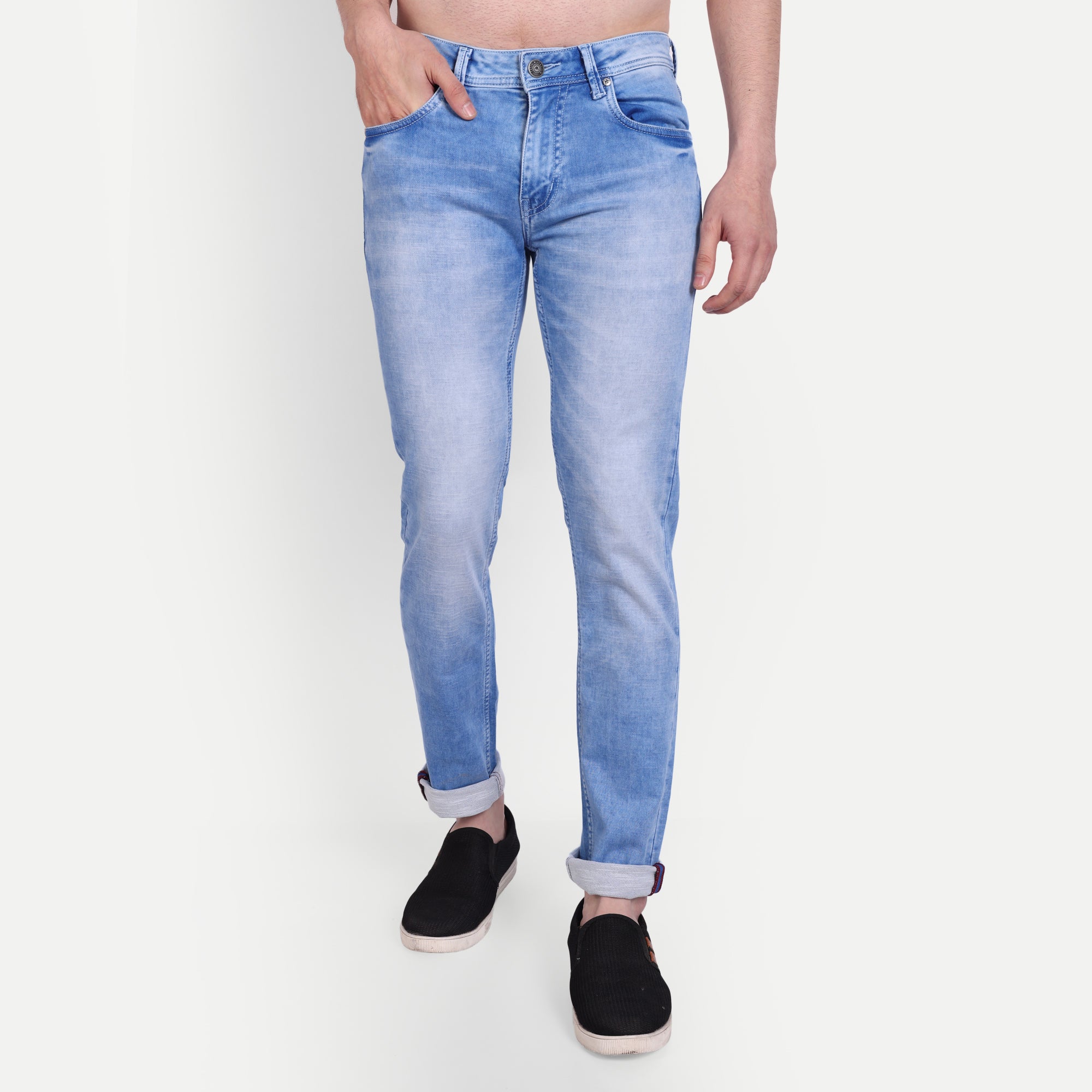 Men's Light Blue Slim Fit Denim Jeans