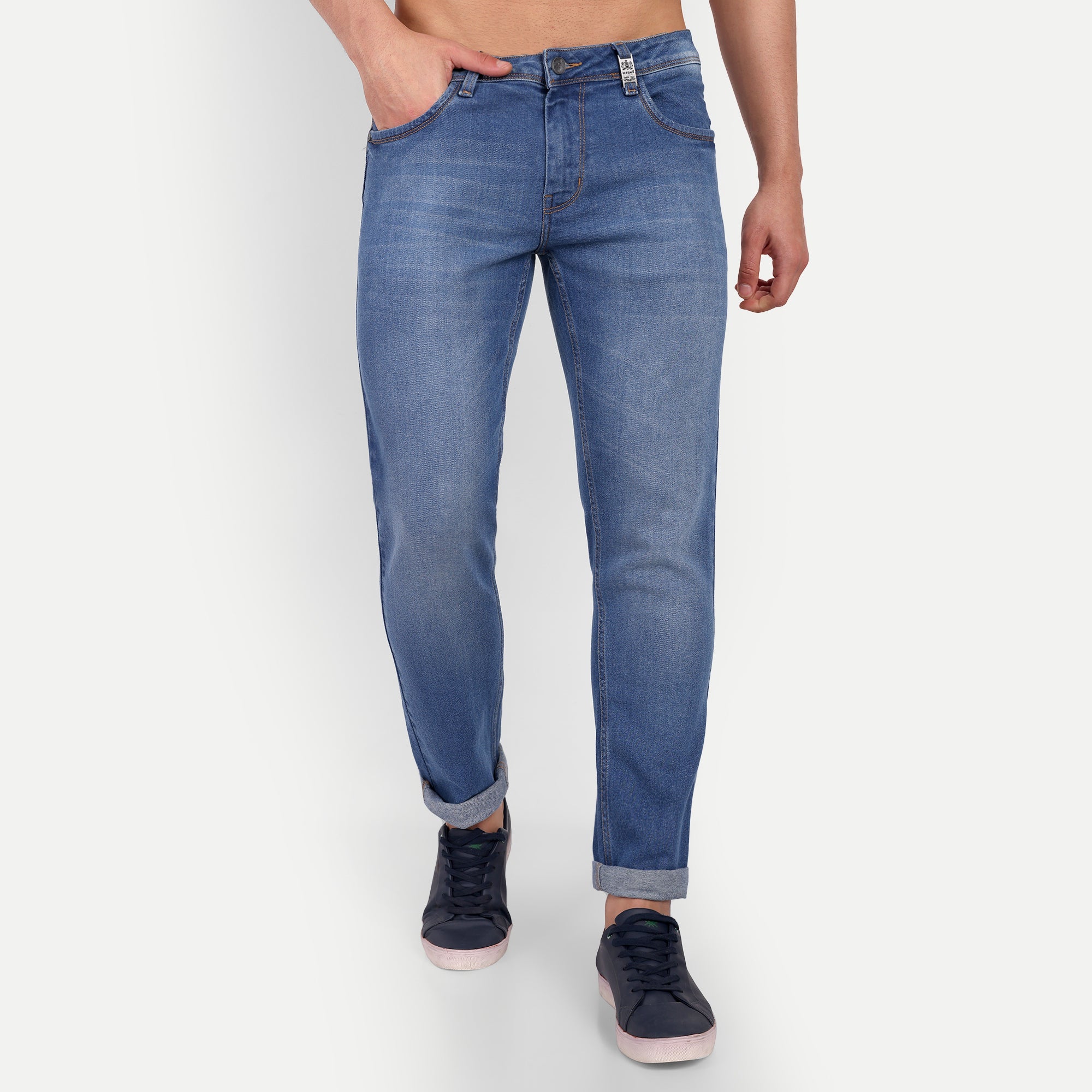 Men's Mid Blue Slim Fit Denim Jeans