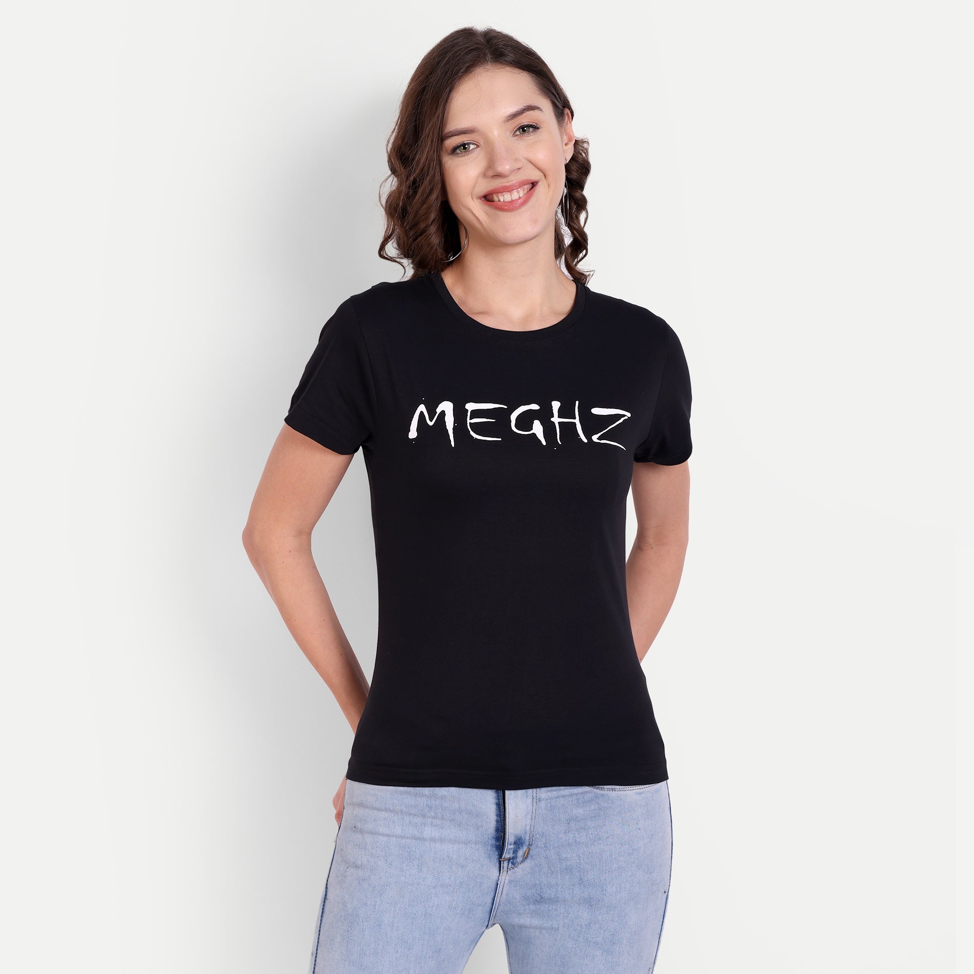 Women’s Black Round Neck T-Shirt
