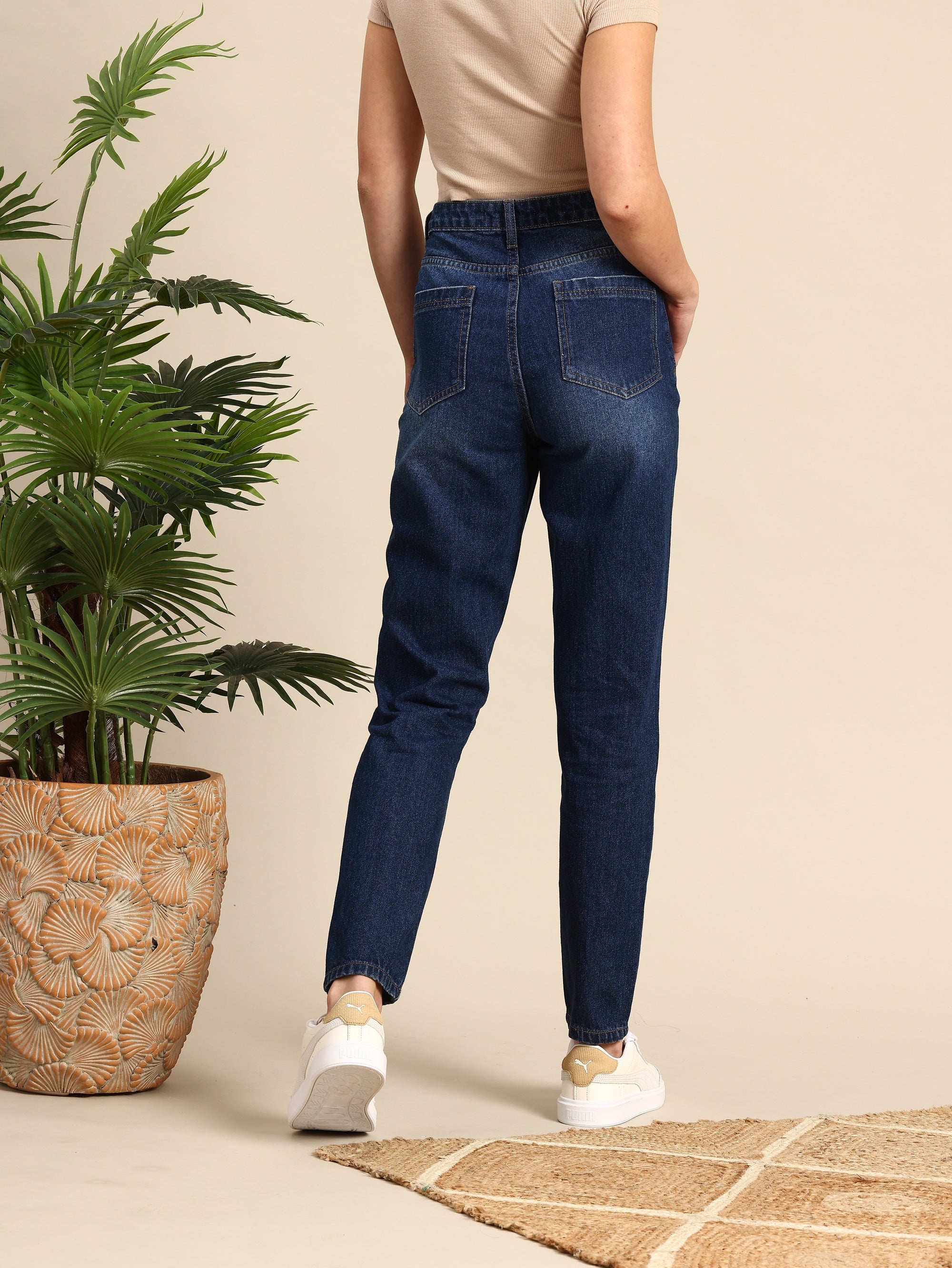 Women Mom Fit Light Fade Jeans