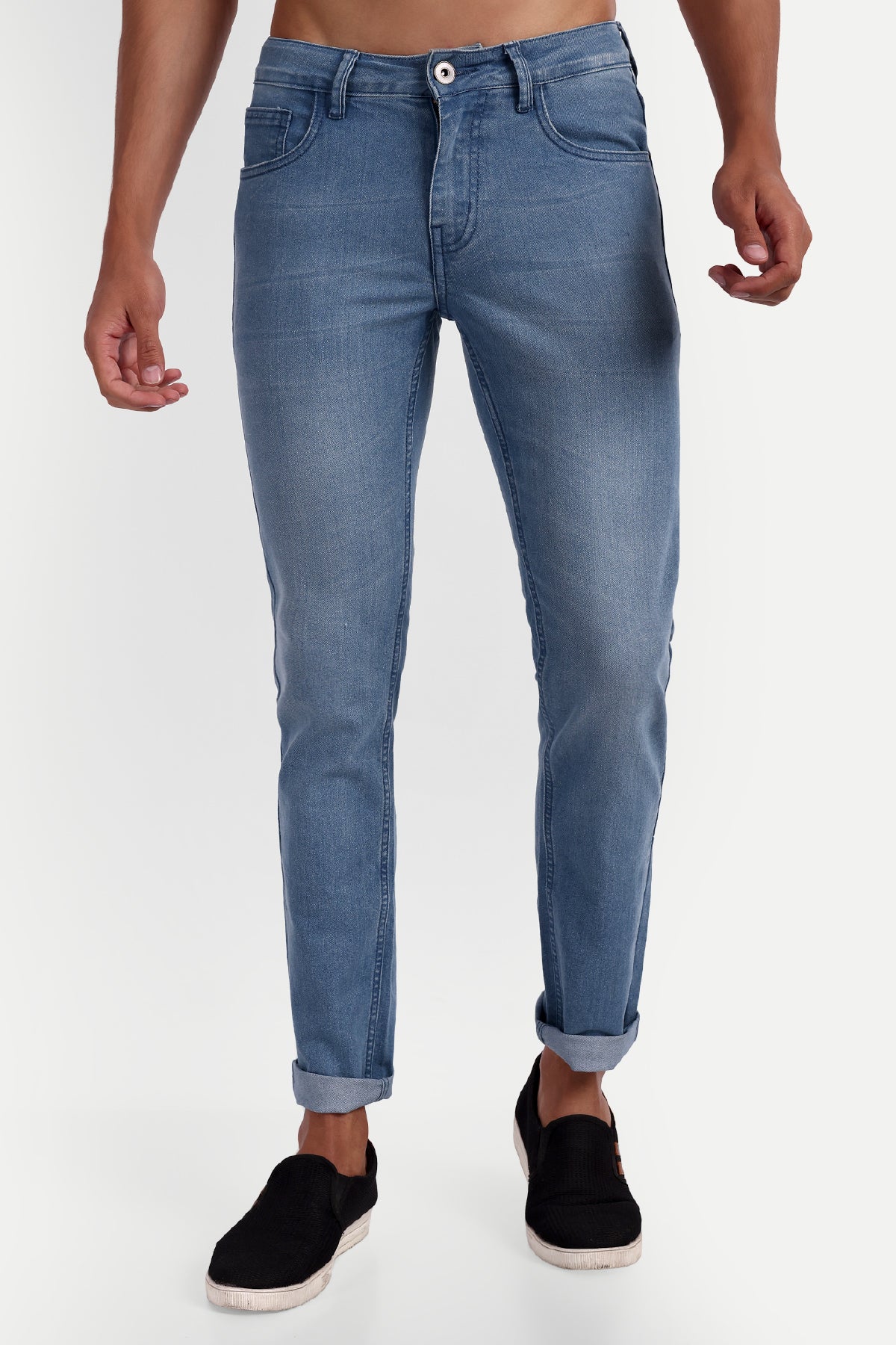 Men Light Blue Denim Slim Fit Jeans
