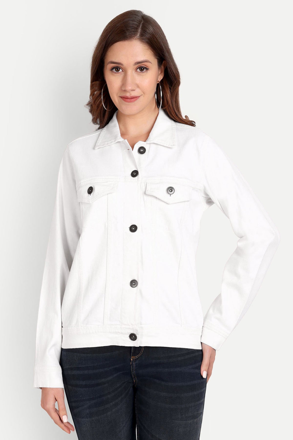 Women White Denim Trucker jacket