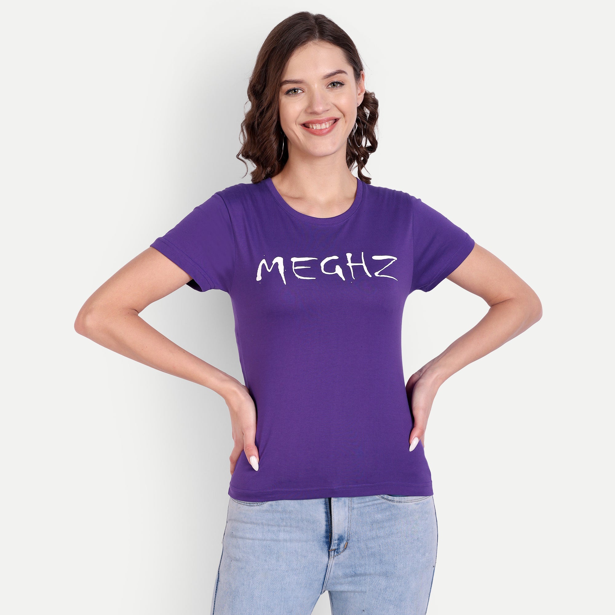 Women’s Purple Round Neck T-Shirt