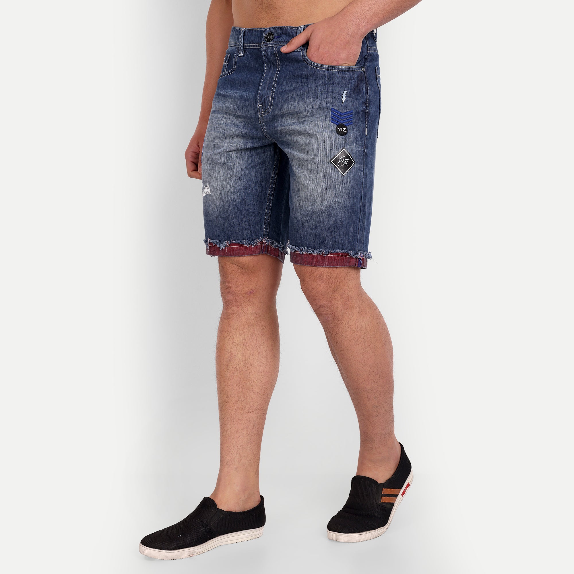 Men's Printed Denim Shorts
