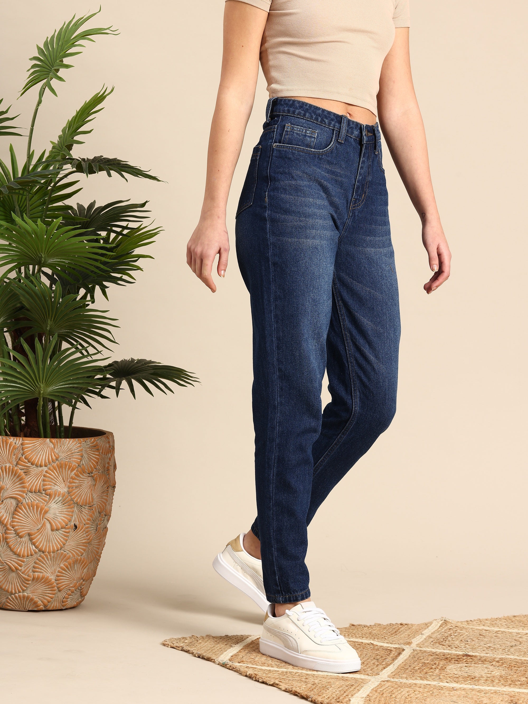 Women Mom Fit Light Fade Jeans