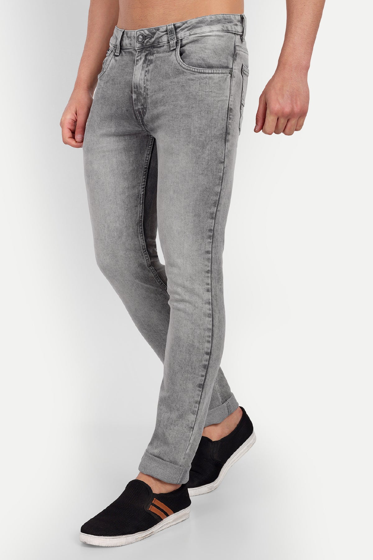 Men Grey Denim Slim Fit Jeans