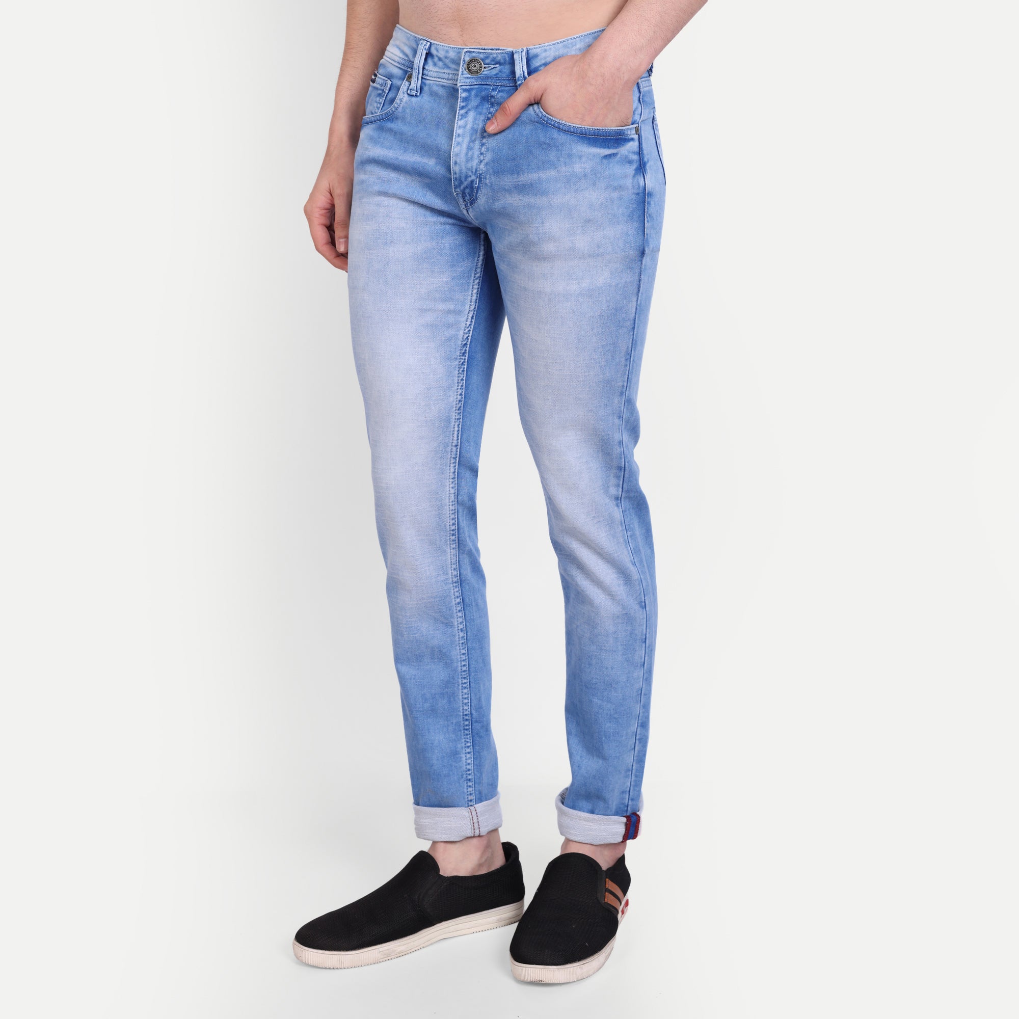 Men's Light Blue Slim Fit Denim Jeans