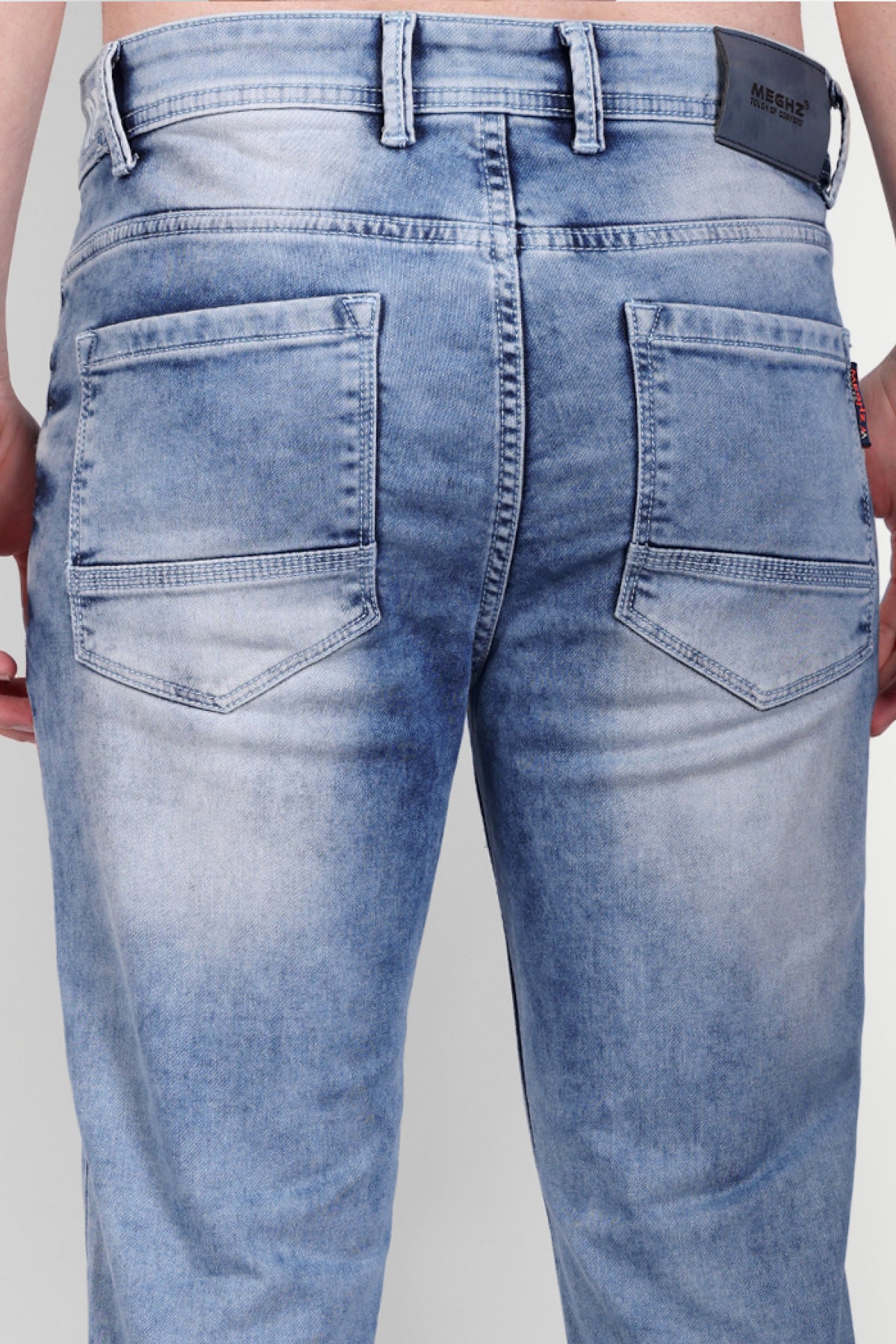 Men Vintage Blue Slim Fit Jeans