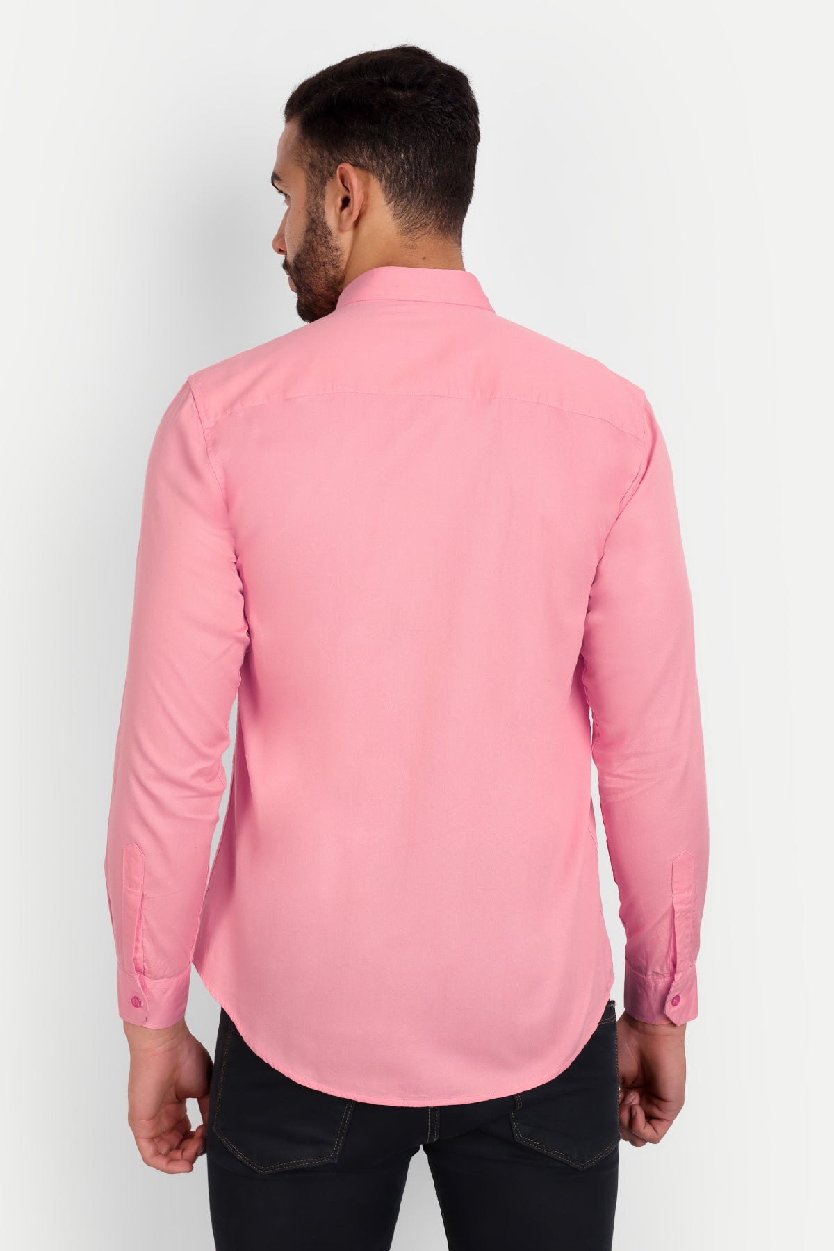 Men Slim Fit Dusty Pink Shirt