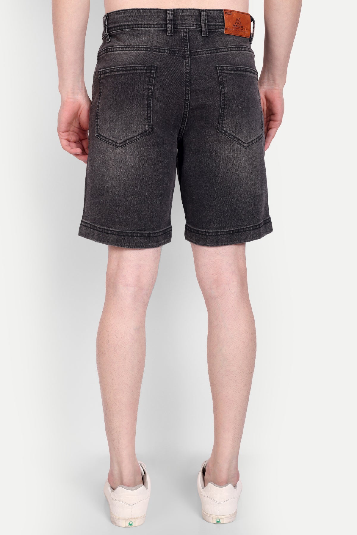 Men Grey Denim Regular Shorts