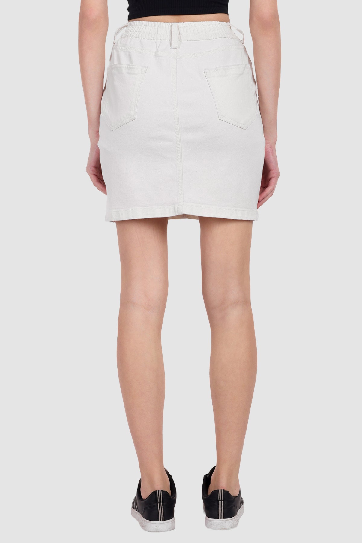 Women White Elasticated Skirt