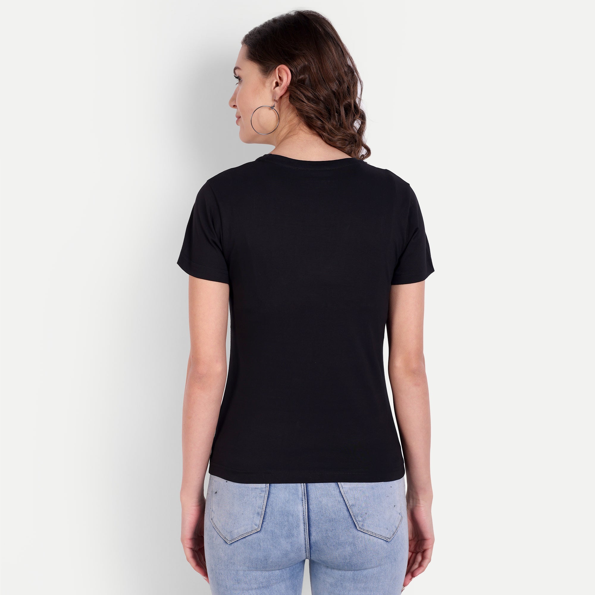 Women’s Black Round Neck T-Shirt