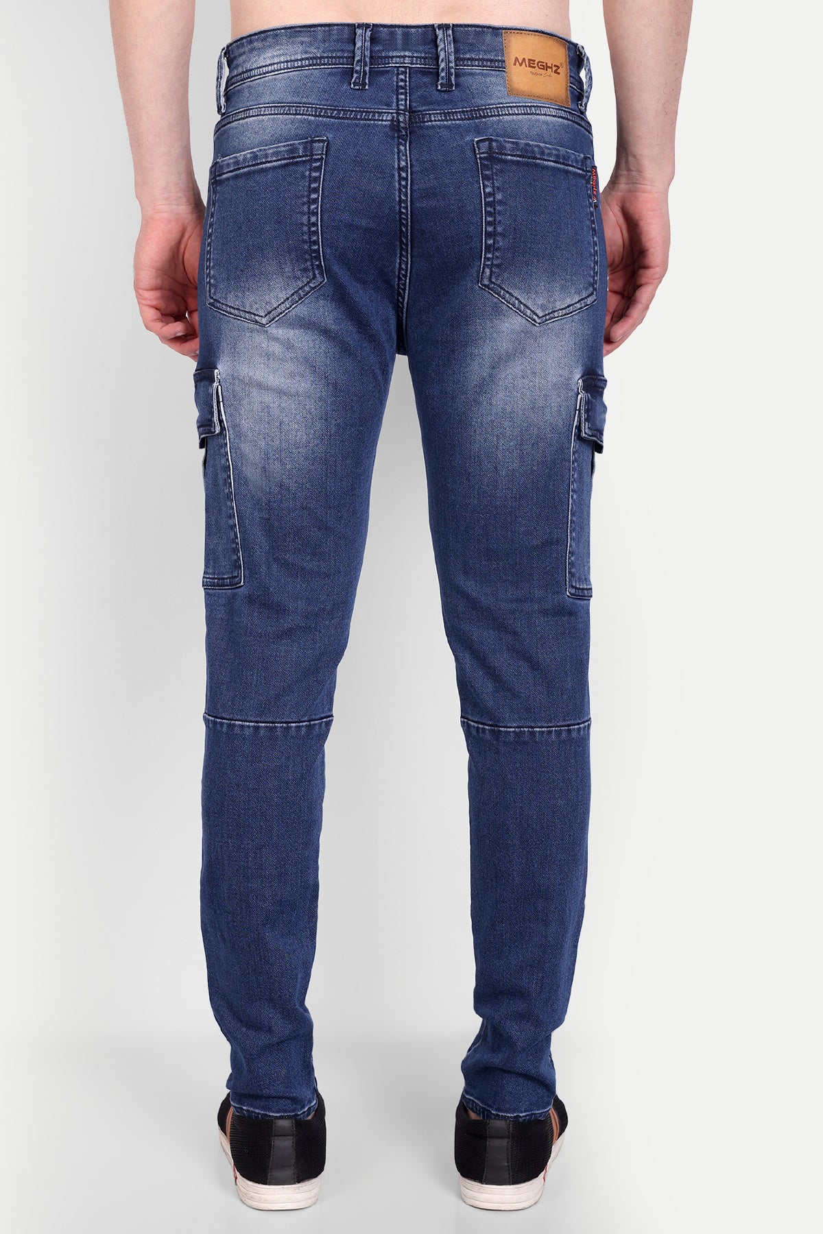 Men Dark Blue Side Pocket Jeans
