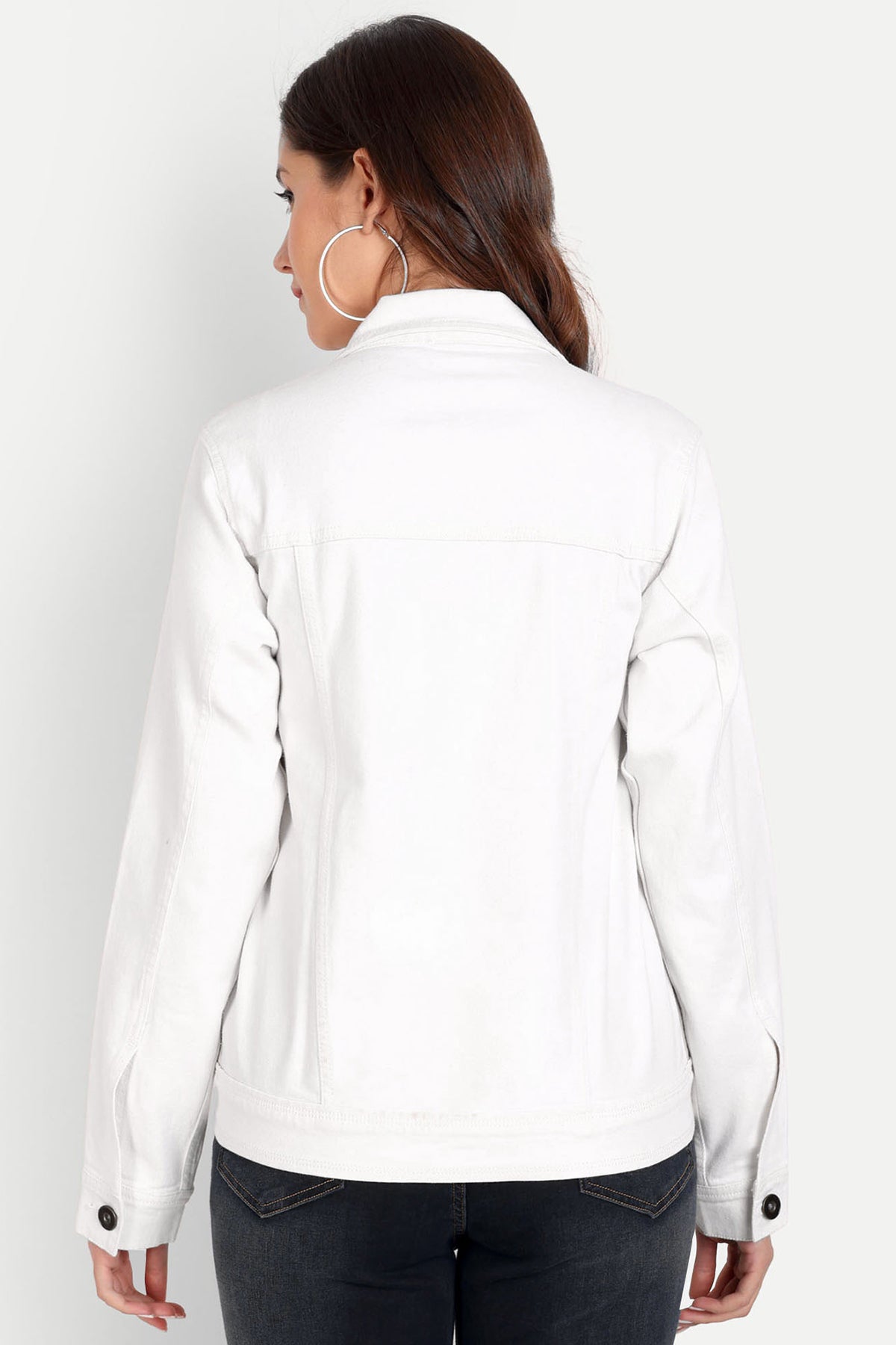 Women White Denim Trucker jacket