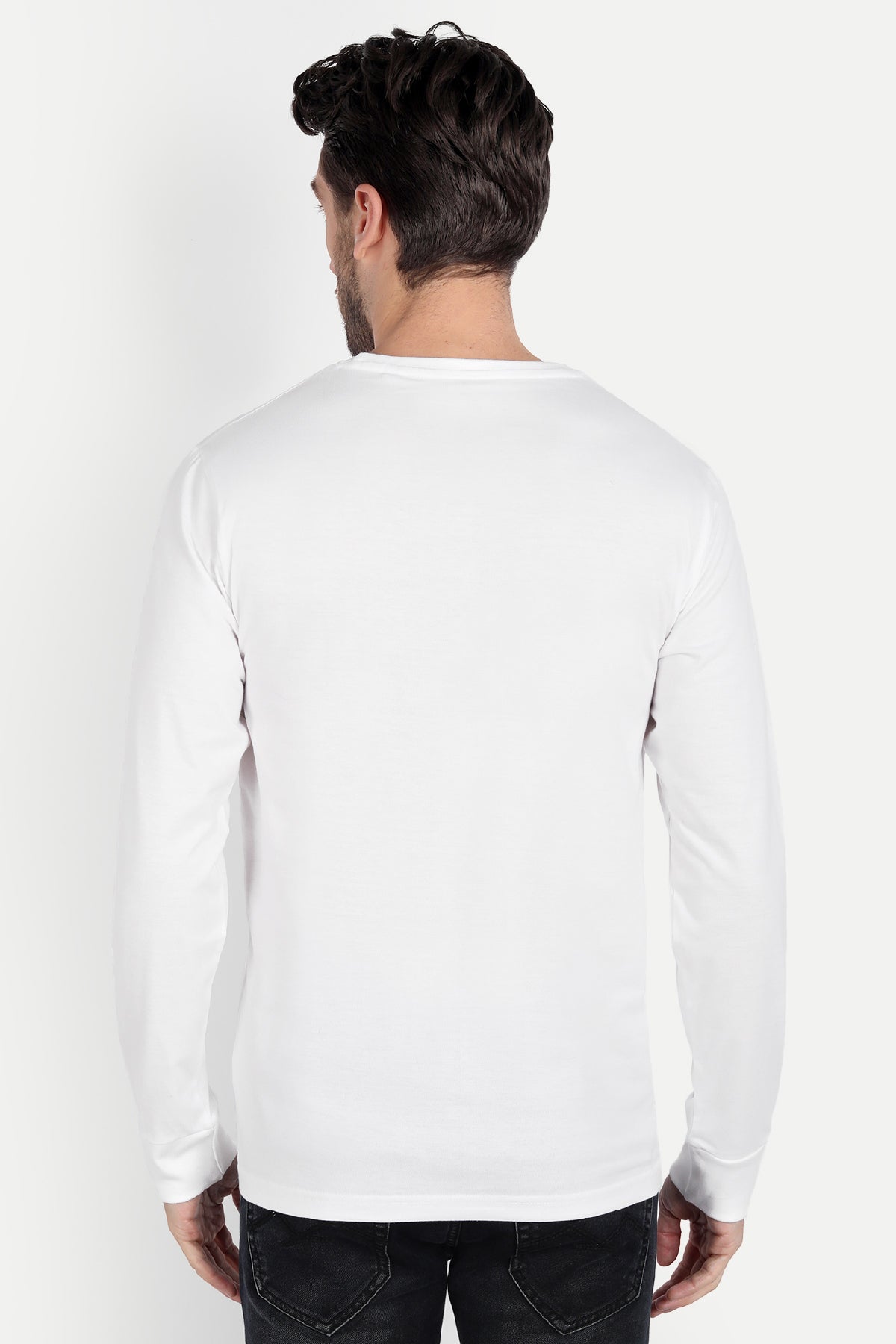 Men's Full Sleeve White T-Shirt