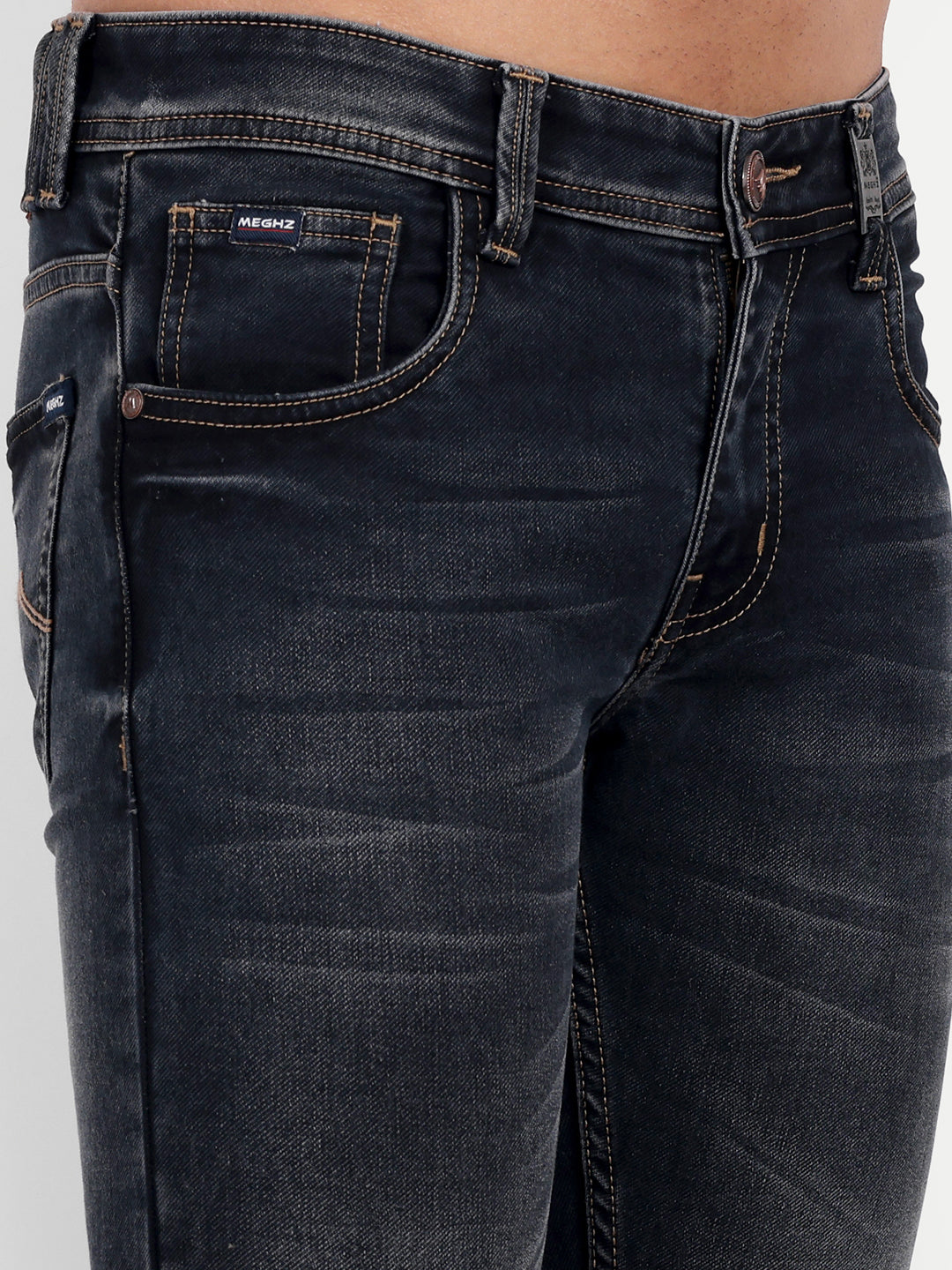 Men's Charcoal Black Ankle Fit Jeans