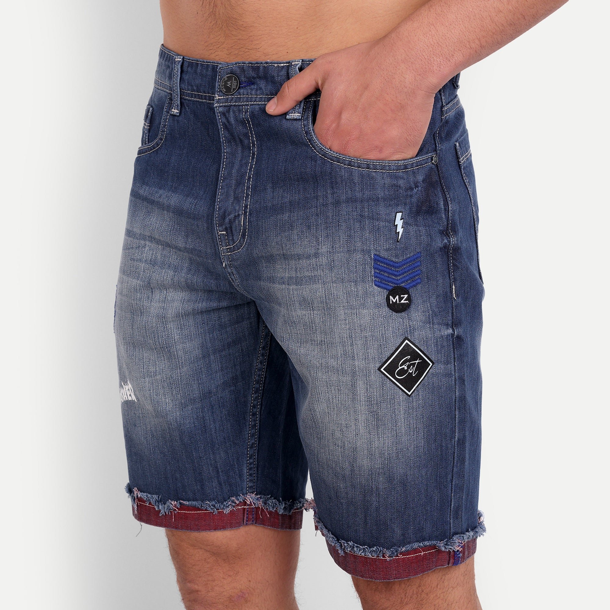 Men's Printed Denim Shorts