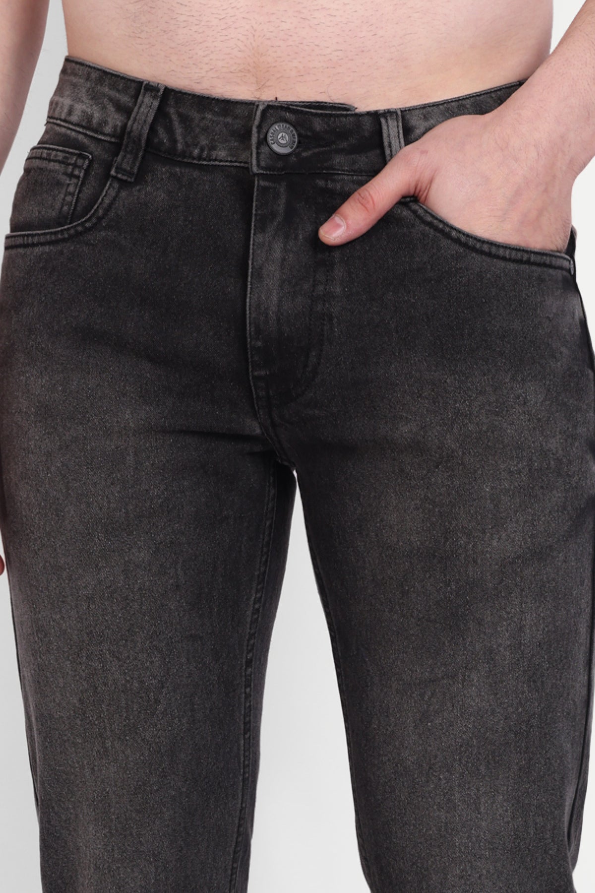 Men's Retro Black Slim Fit Jeans