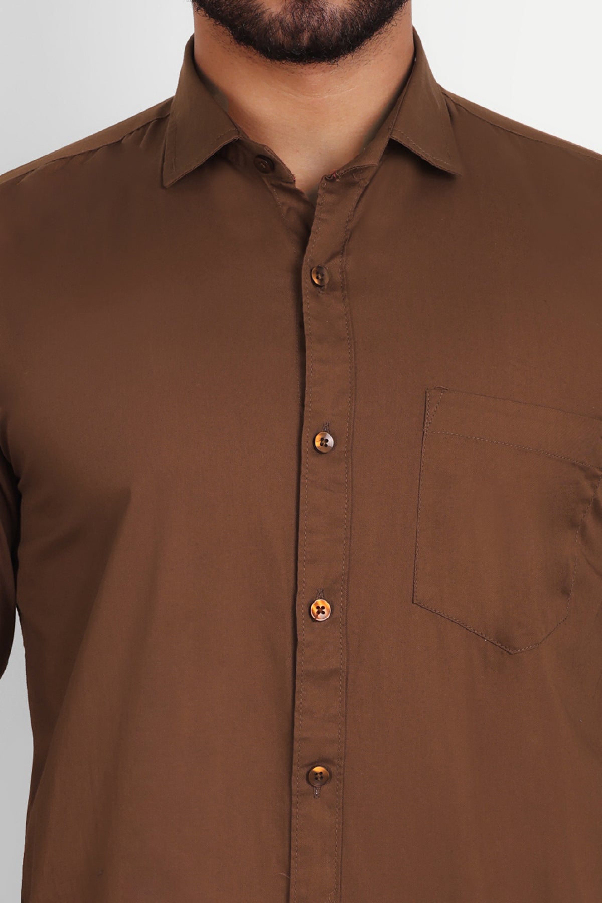 Men Slim Fit Coffee Shirt