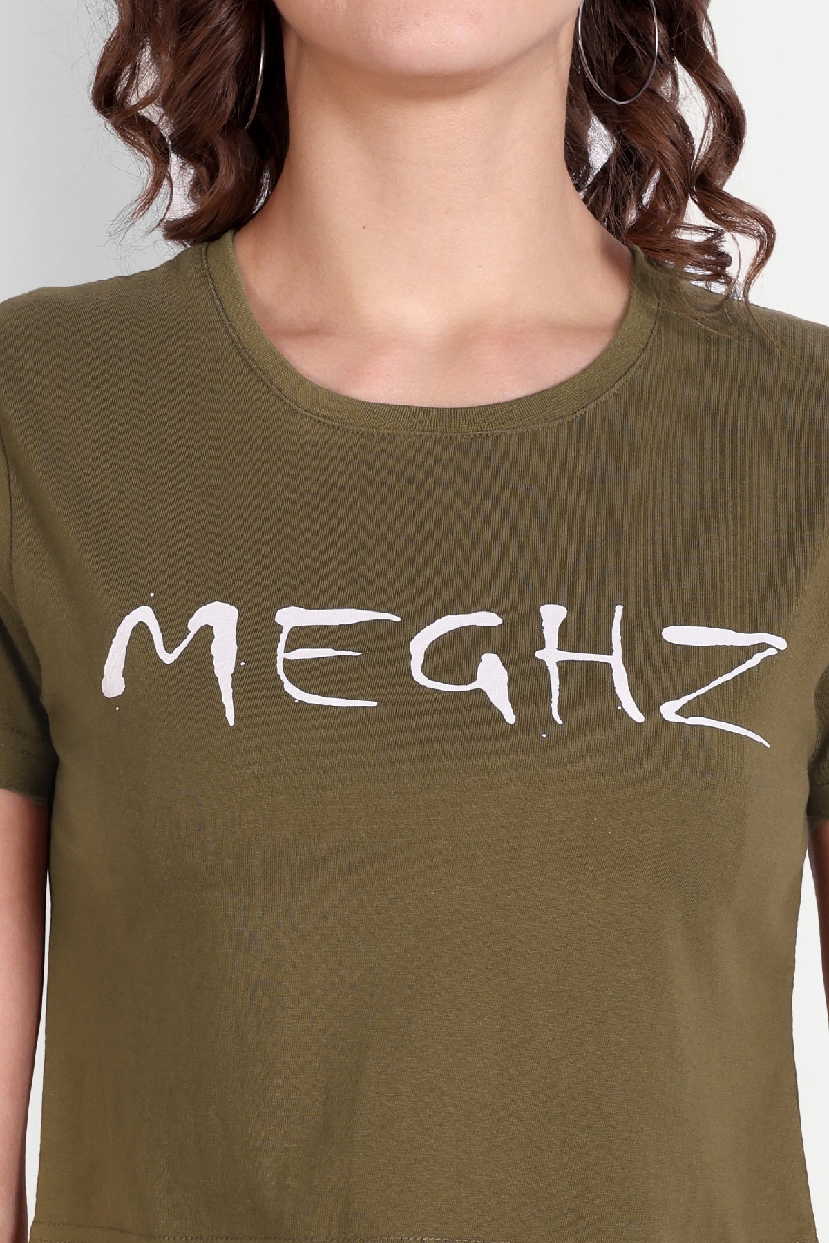 Women Olive Green Crop Top