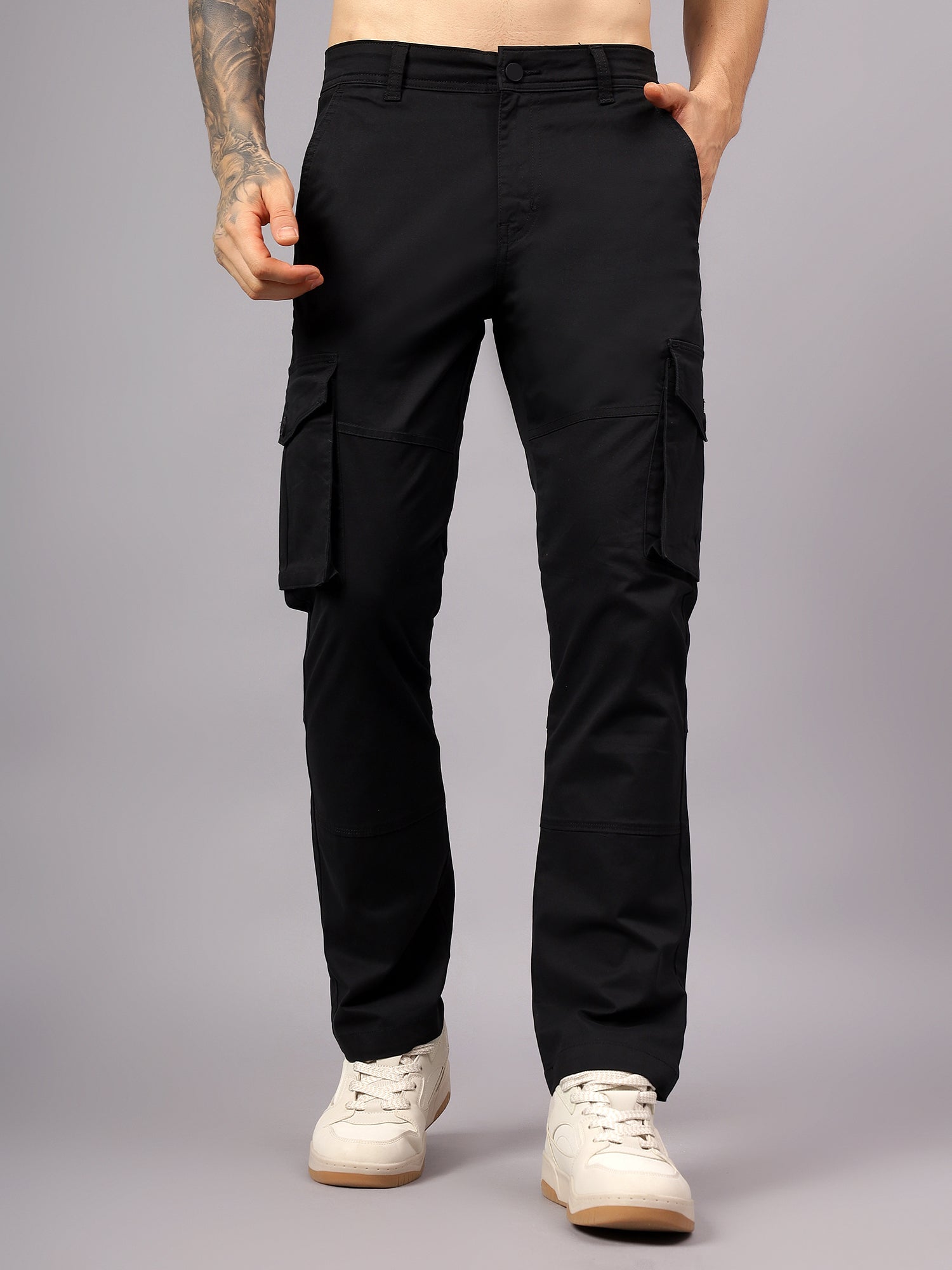 Men's Straight Fit Cotton Cargo Pants