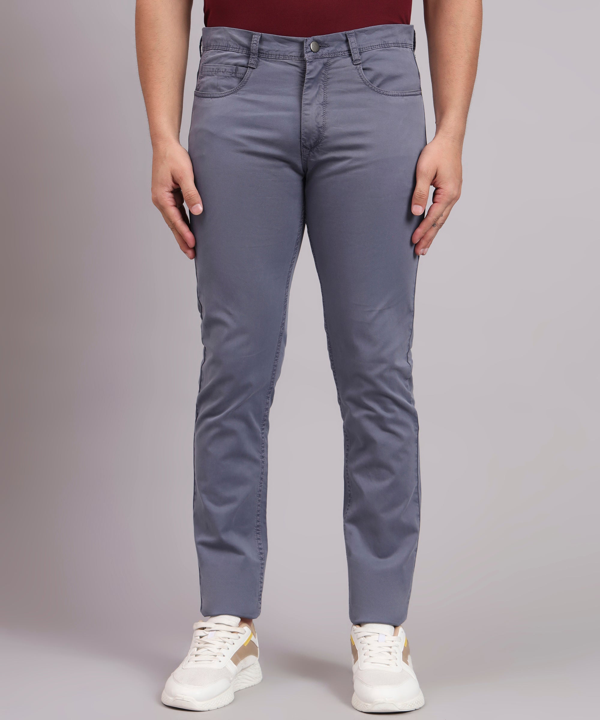 Men Urban Slim Slim Fit Mid-Rise Trouser
