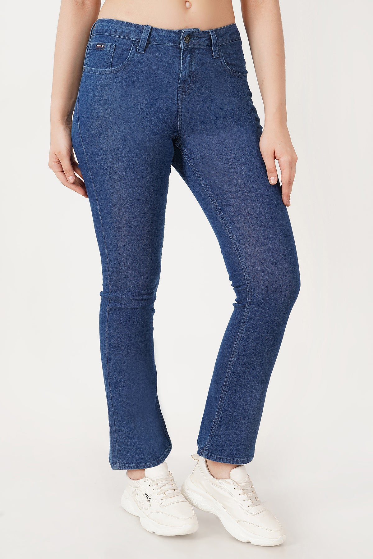 Women Mid Blue Bootcut Jeans