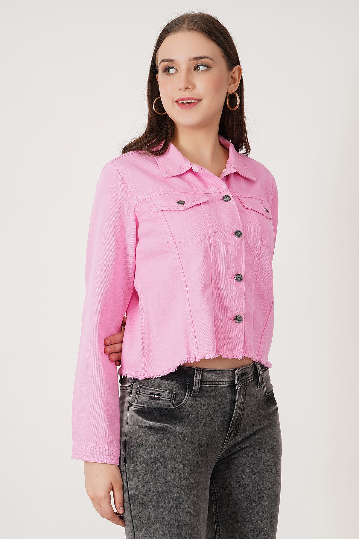 NWT ZARA Women's 100% Cotton Relaxed Fit Short Denim Jacket in Faded Pink  Sz XXL | eBay