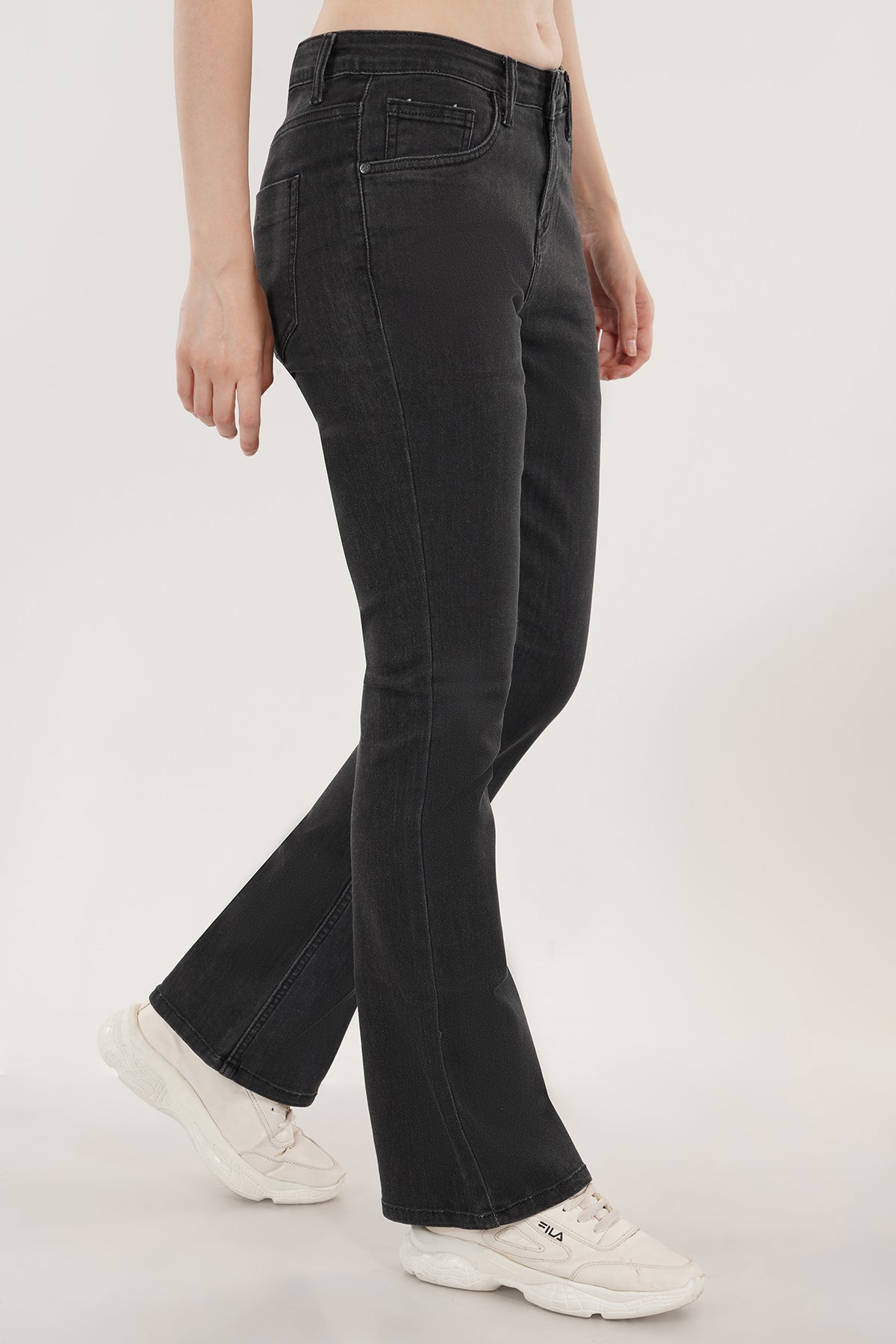 Women's Retro Black Bootcut Jeans