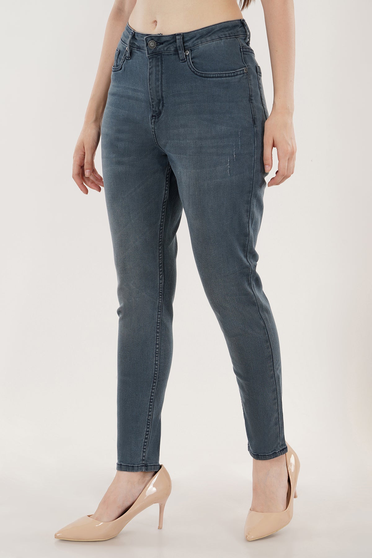 Women High Rise Blue Skinny Jeans
