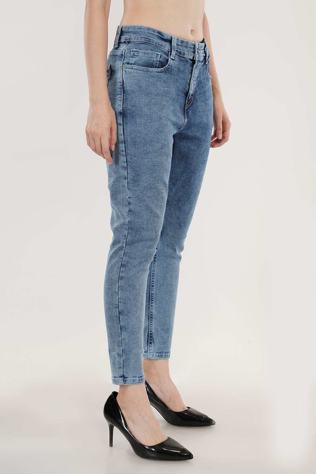 Women Vintage Blue Skinny Jeans