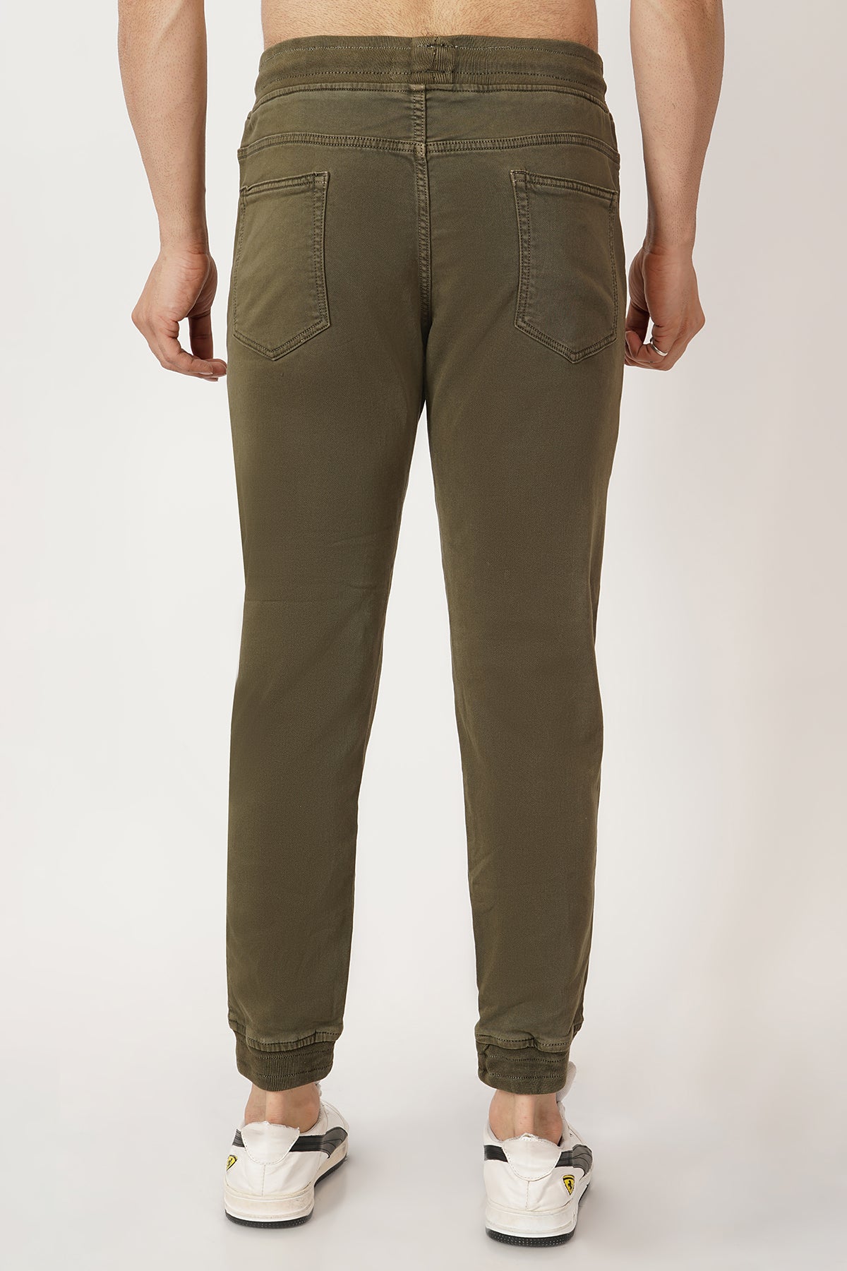 Men Slim Fit Olive Joggers