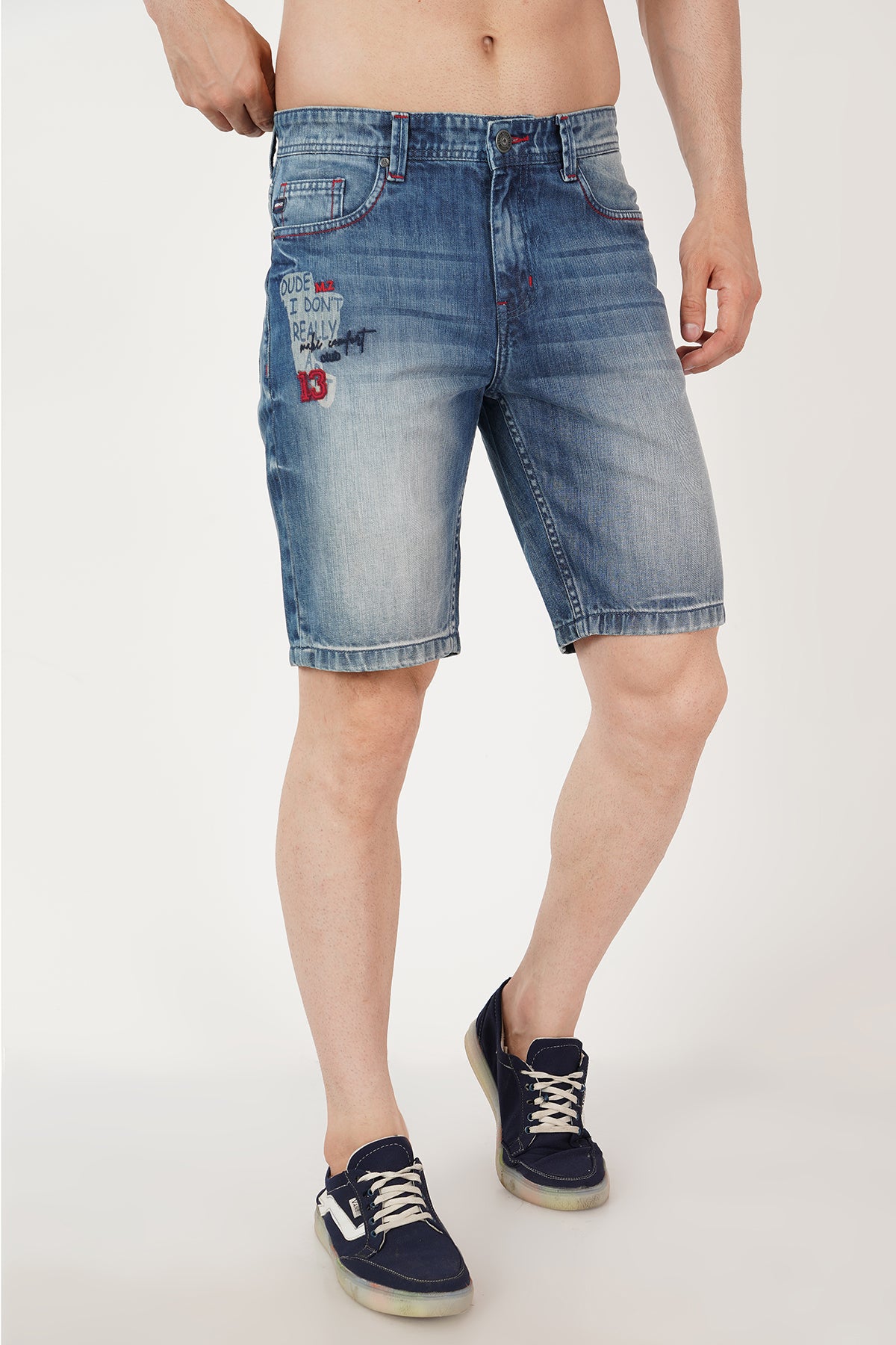 Men Distressed Printed Shorts