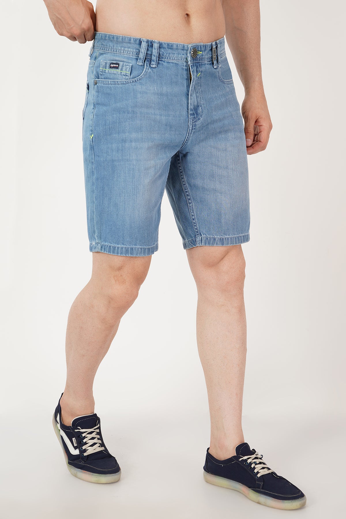 Men Light Blue Printed Shorts