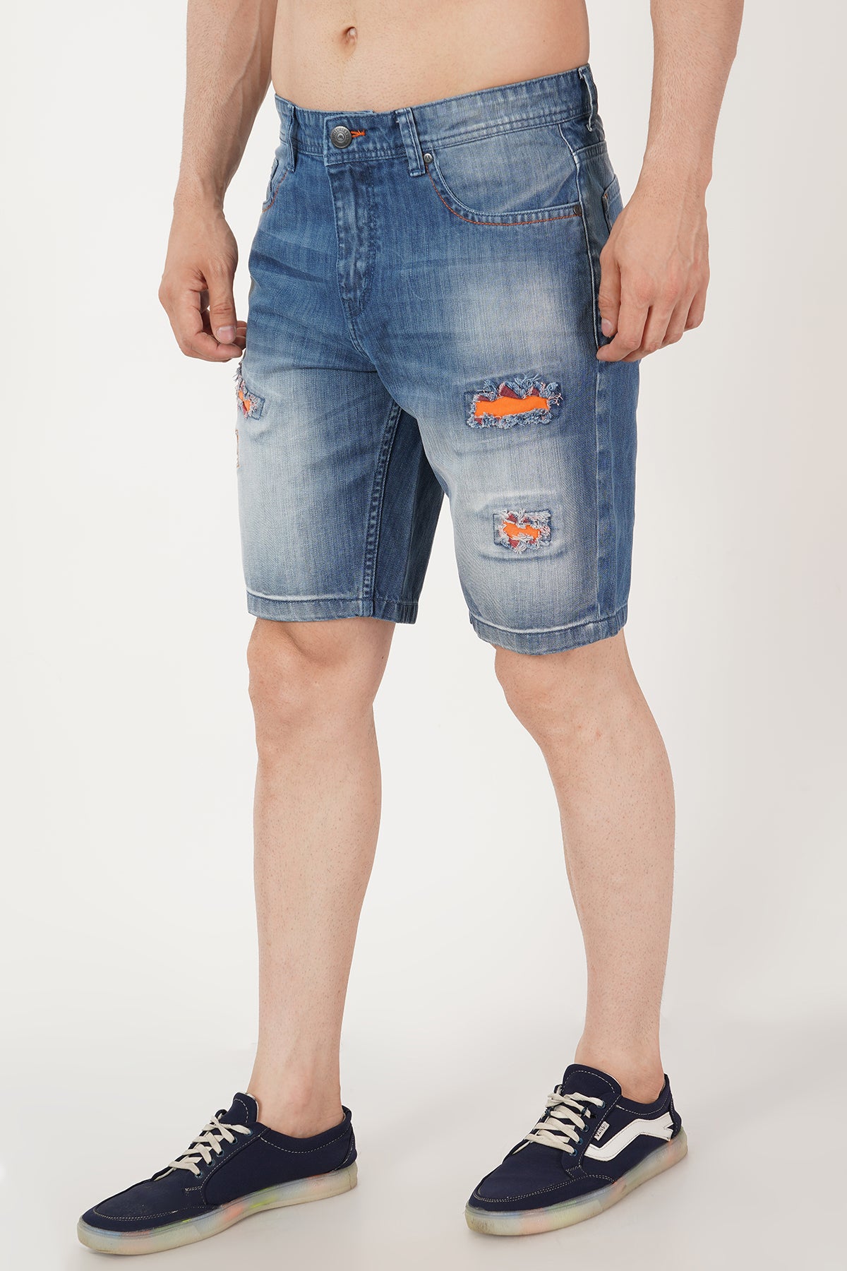 Men Distressed Printed Shorts