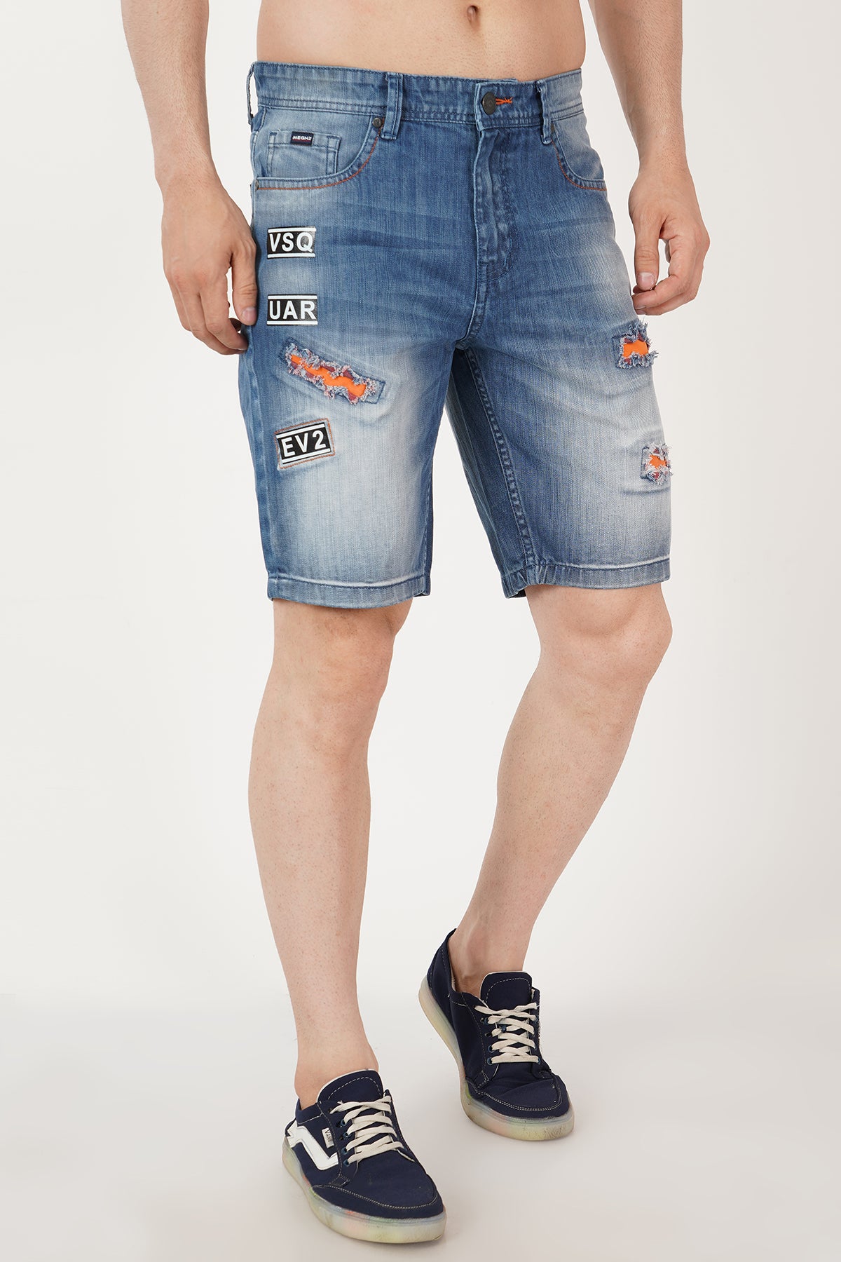 Men Distressed Printed Shorts