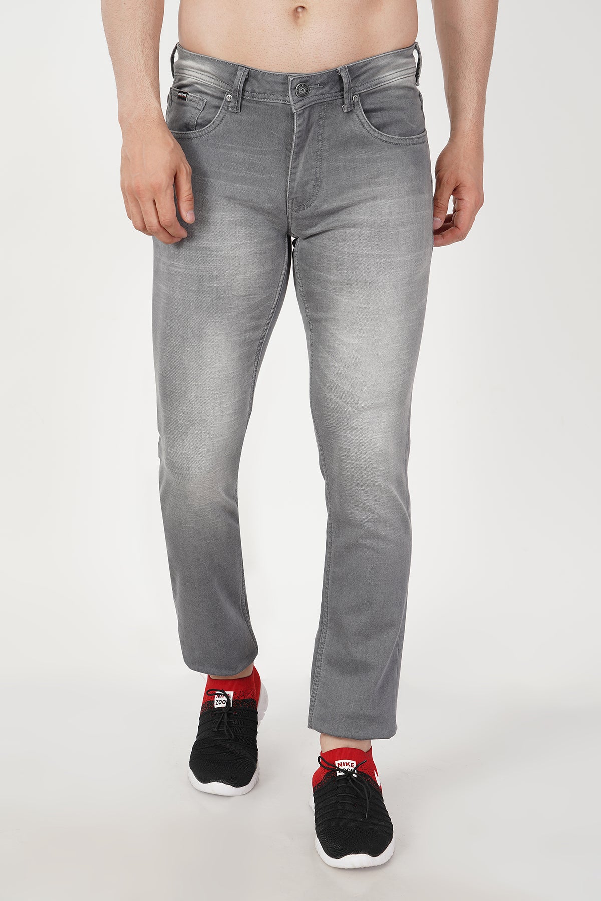 Men Light Grey Slim Fit Jeans